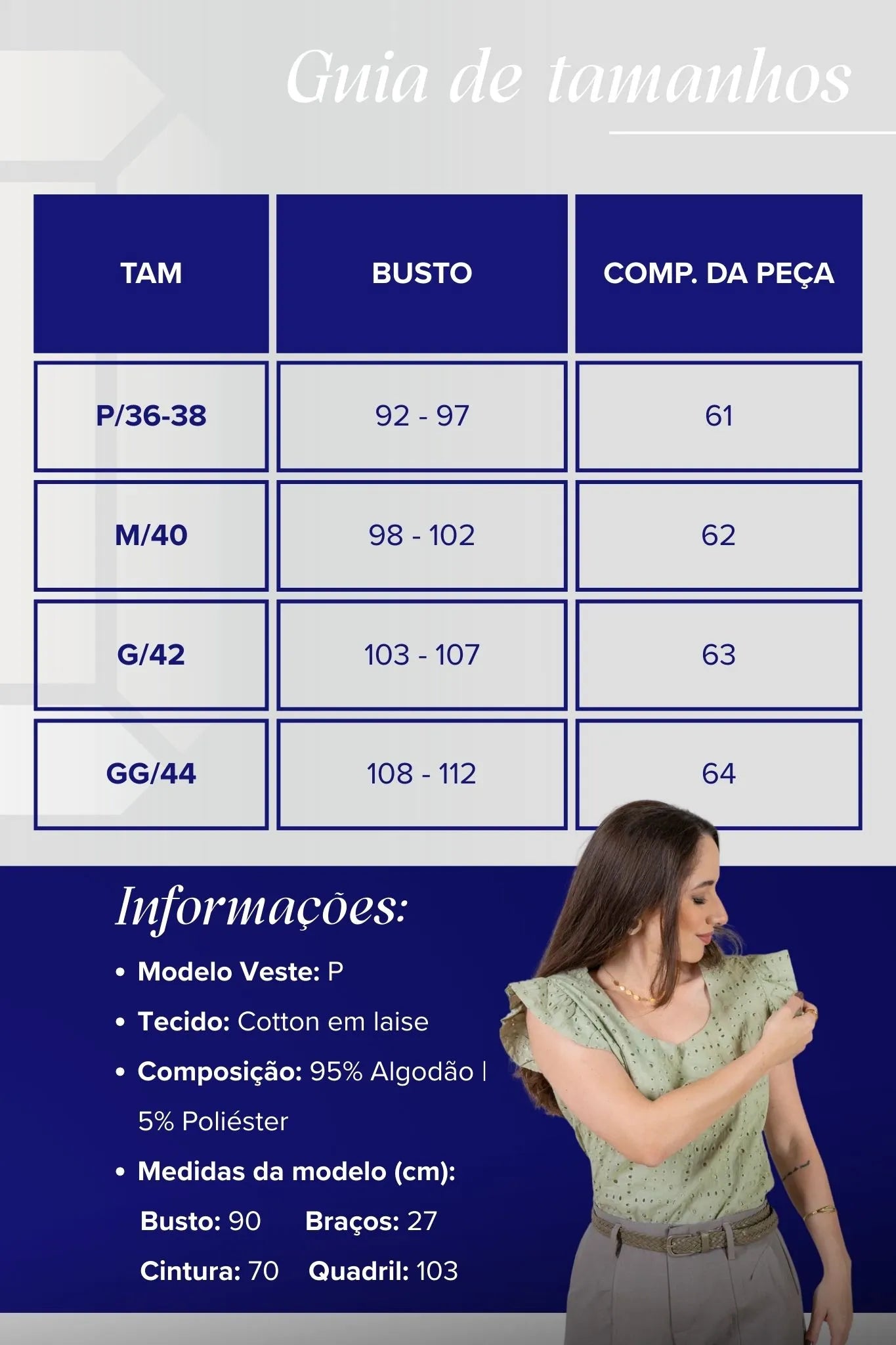 Regata Babados Cotton Em Laise Gabriela Verde