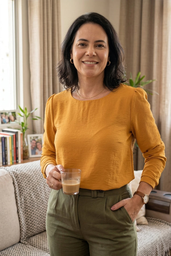 Blusa Manga Longa Clássica Isabel Mostarda