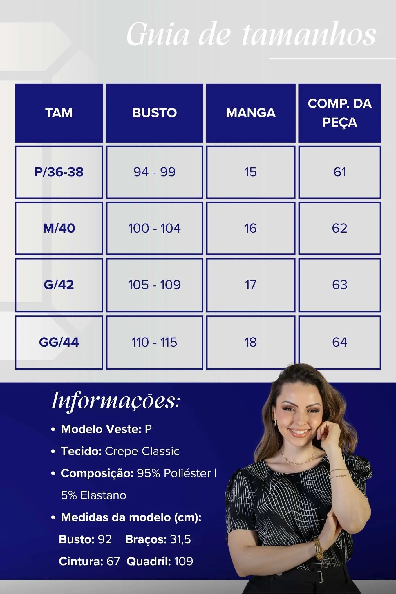 Blusa Manga Curta Transpassada Crepe Classic Gisele Estampada Preta