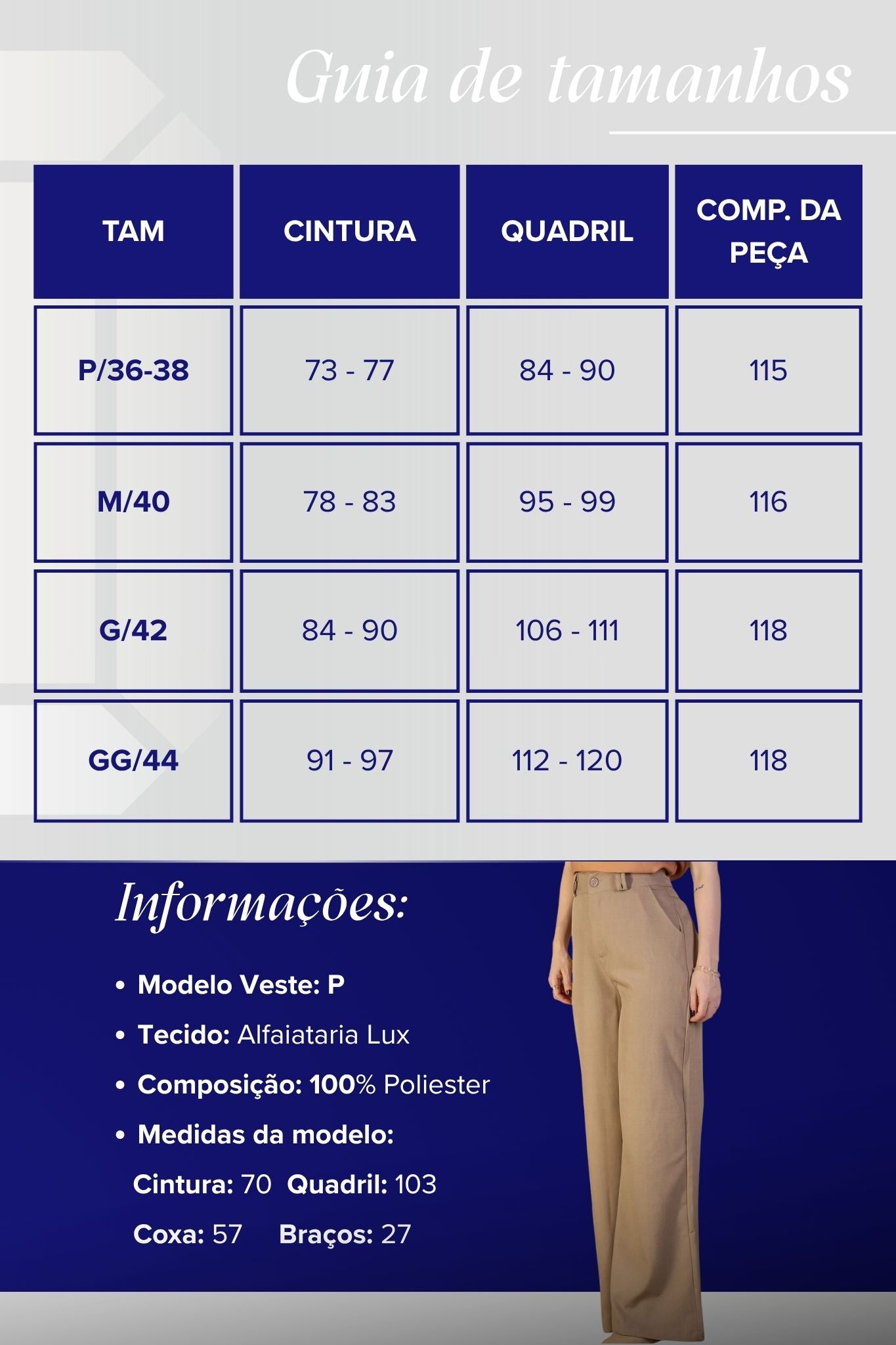 Calça Pantalona Alfaiataria Lux Detalhe Passador Grazi Massafera Bege