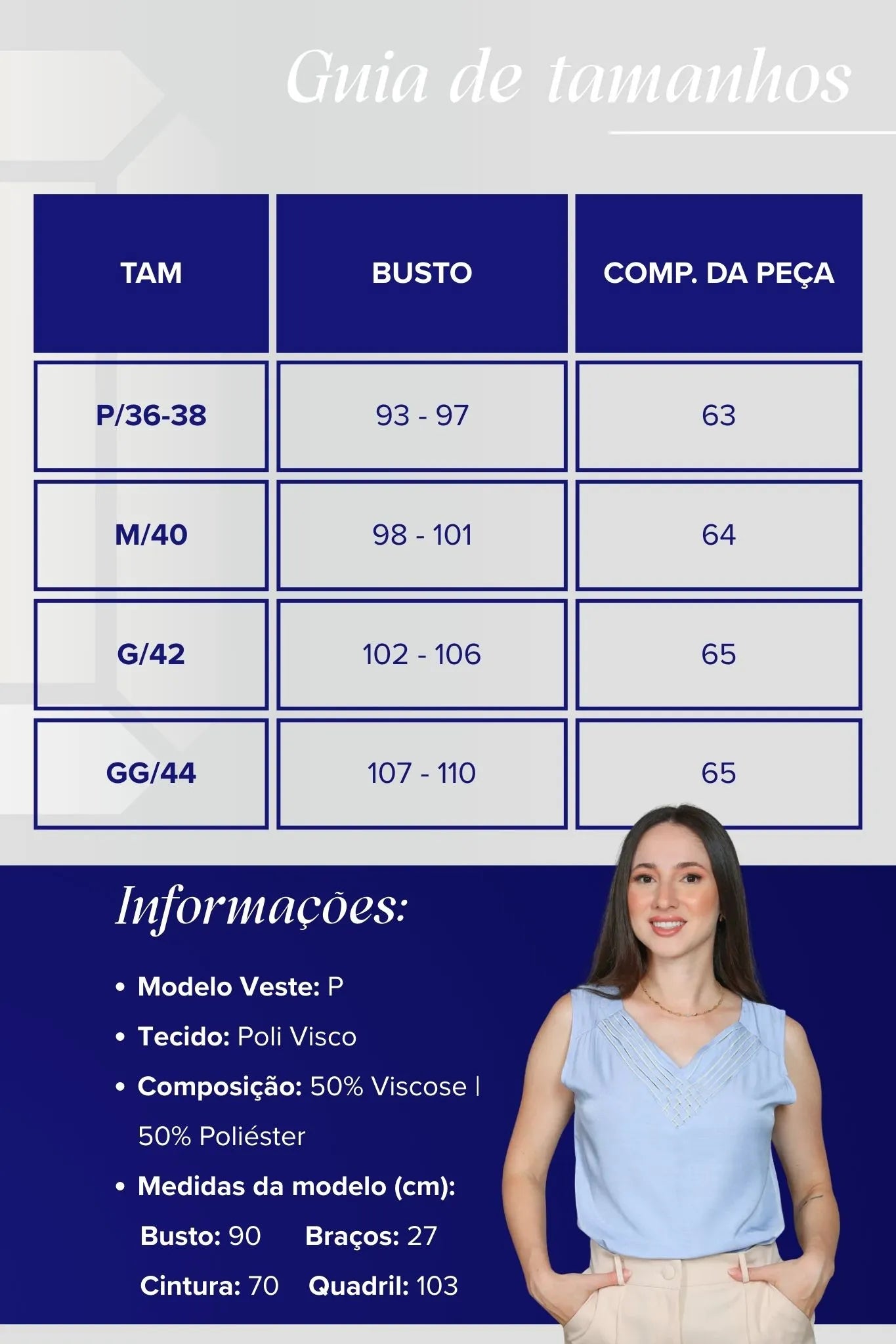 Blusa Regata em Poli Visco Detalhe Decote 