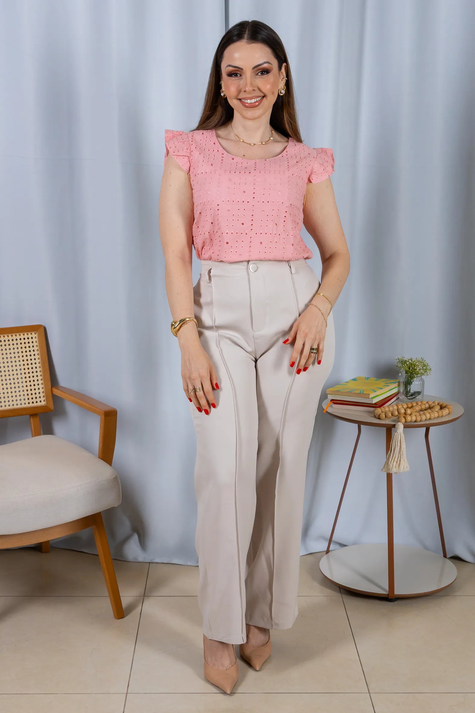 Regata Babados Cotton Em Laise Gabriela Rosa