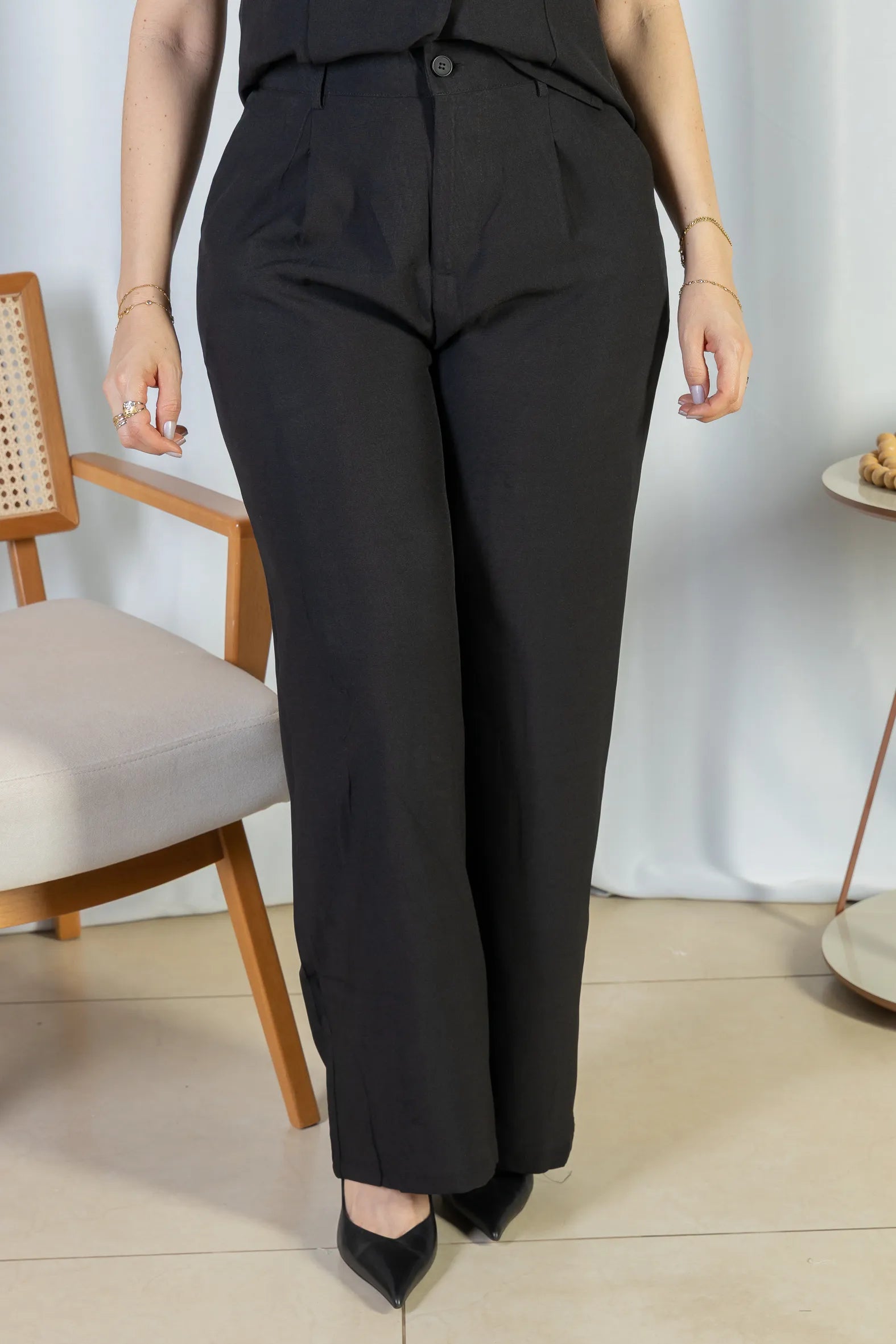 Calça Pantalona Alfaiataria Livia Preto