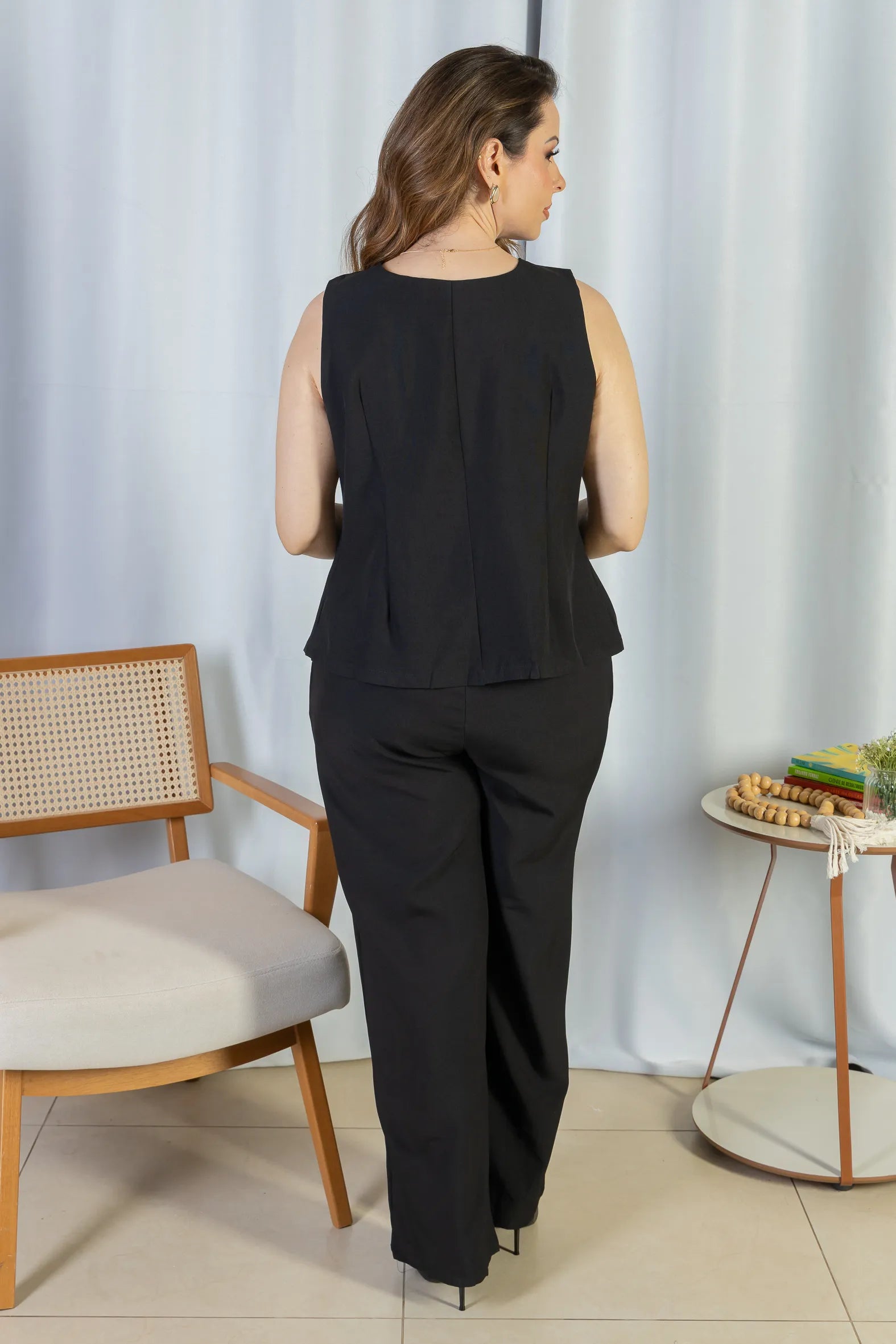 Calça Pantalona Alfaiataria Livia Preto