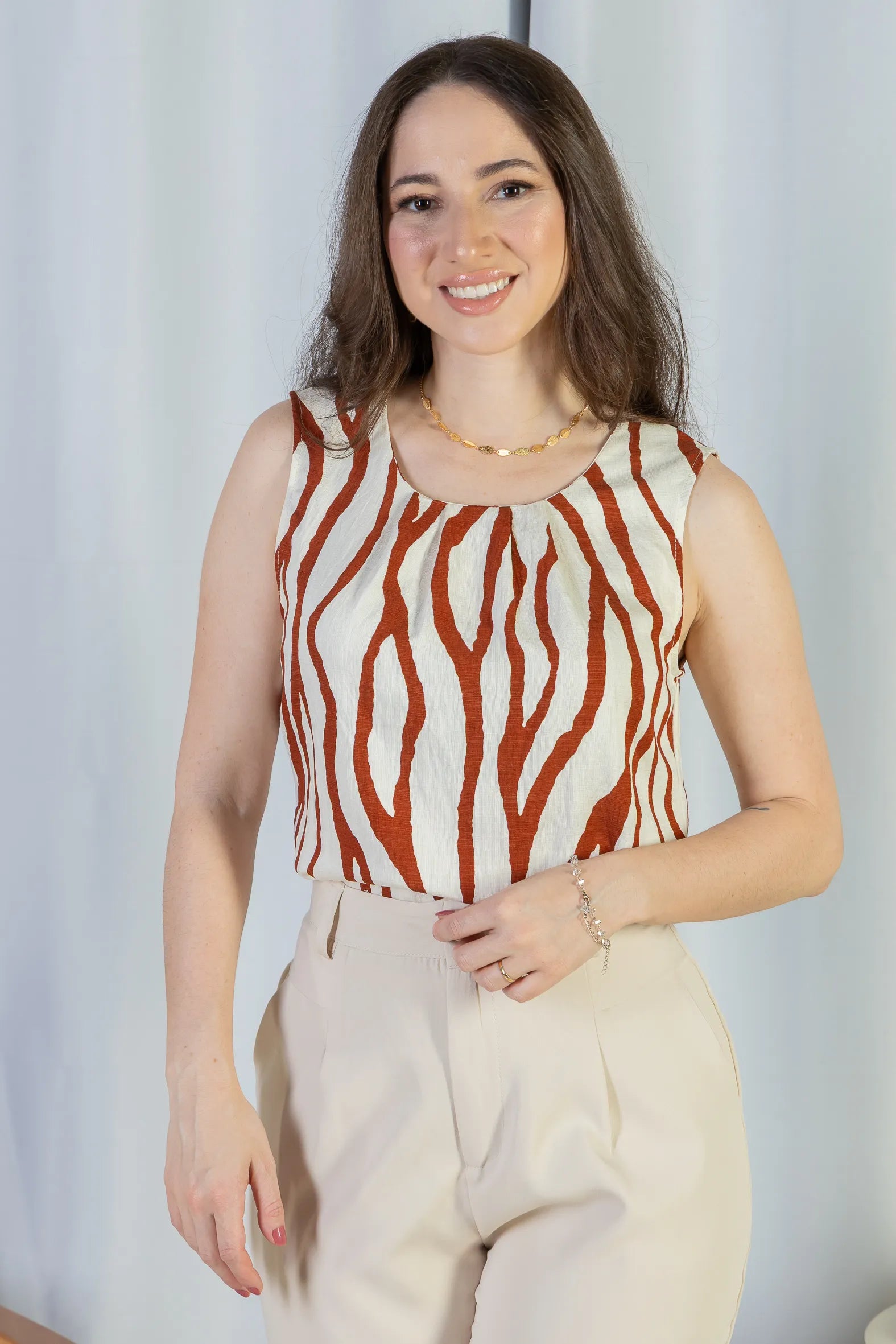 Regata Pregas Colo Visco Brise Valquíria Estampada Vermelha