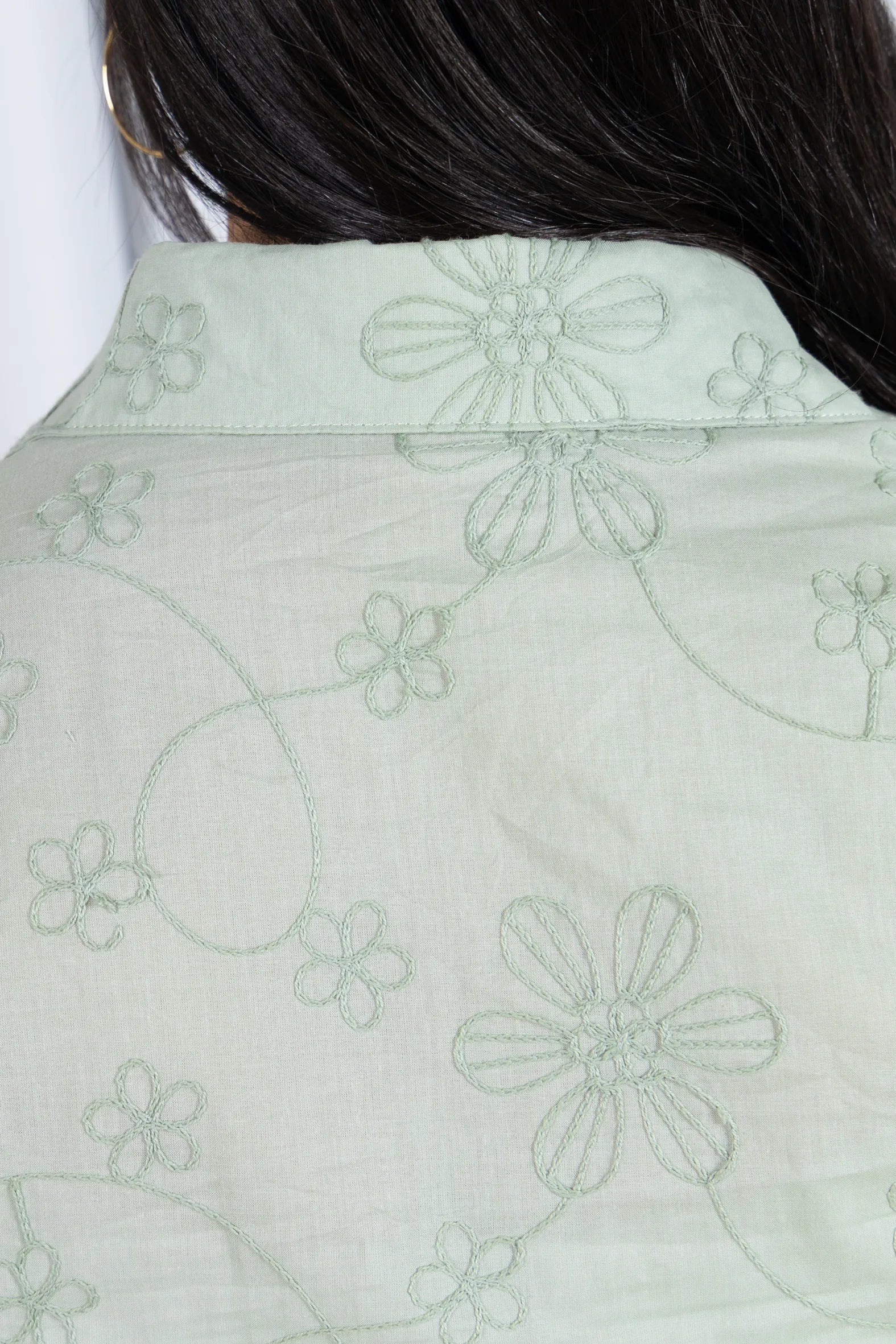 Camisa Manga Longa em Laise Serena Verde