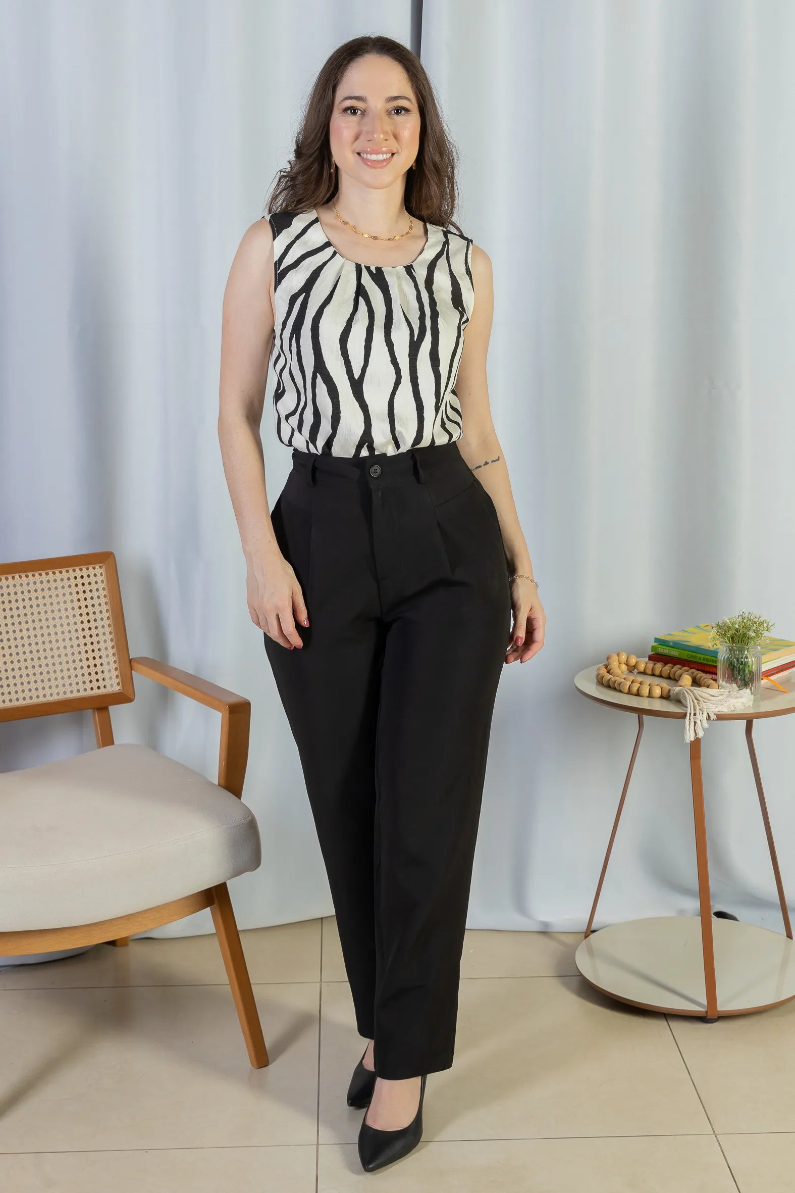 Regata Pregas Colo Visco Brise Valquíria Estampada Preta