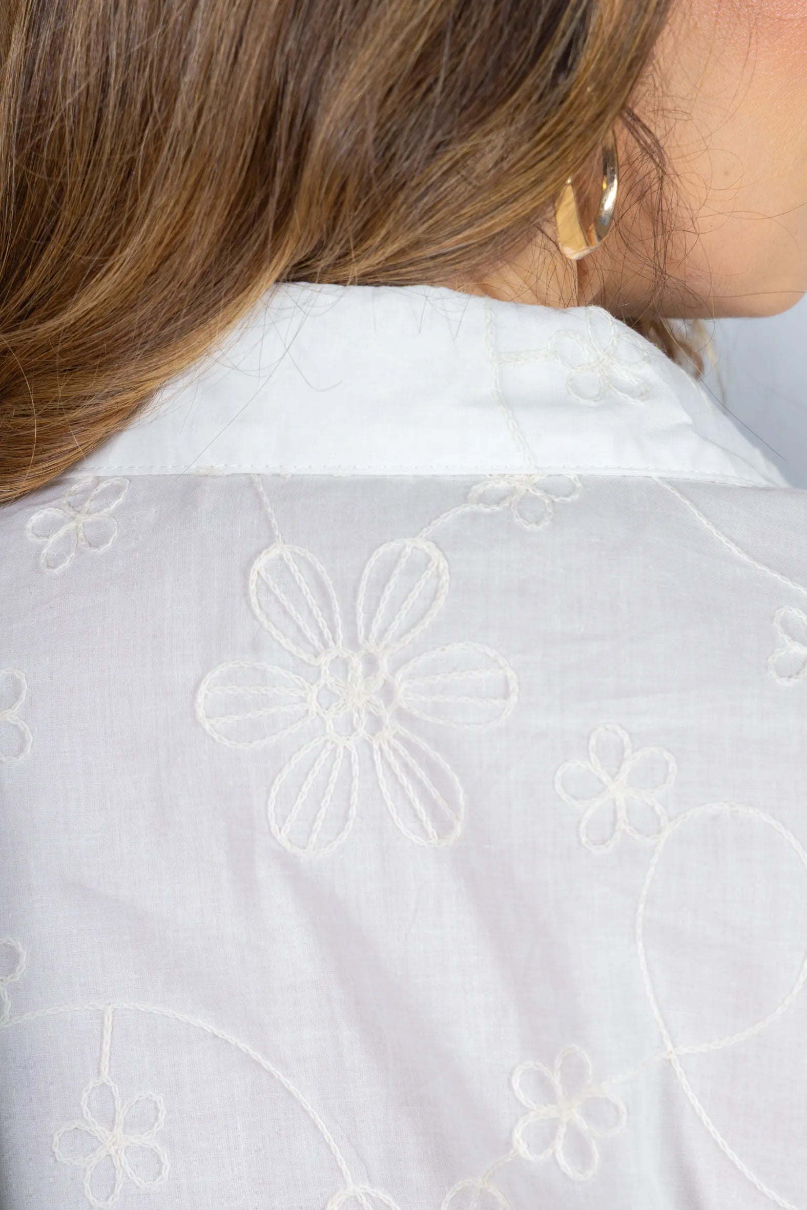 Camisa Manga Longa em Laise Serena Branca