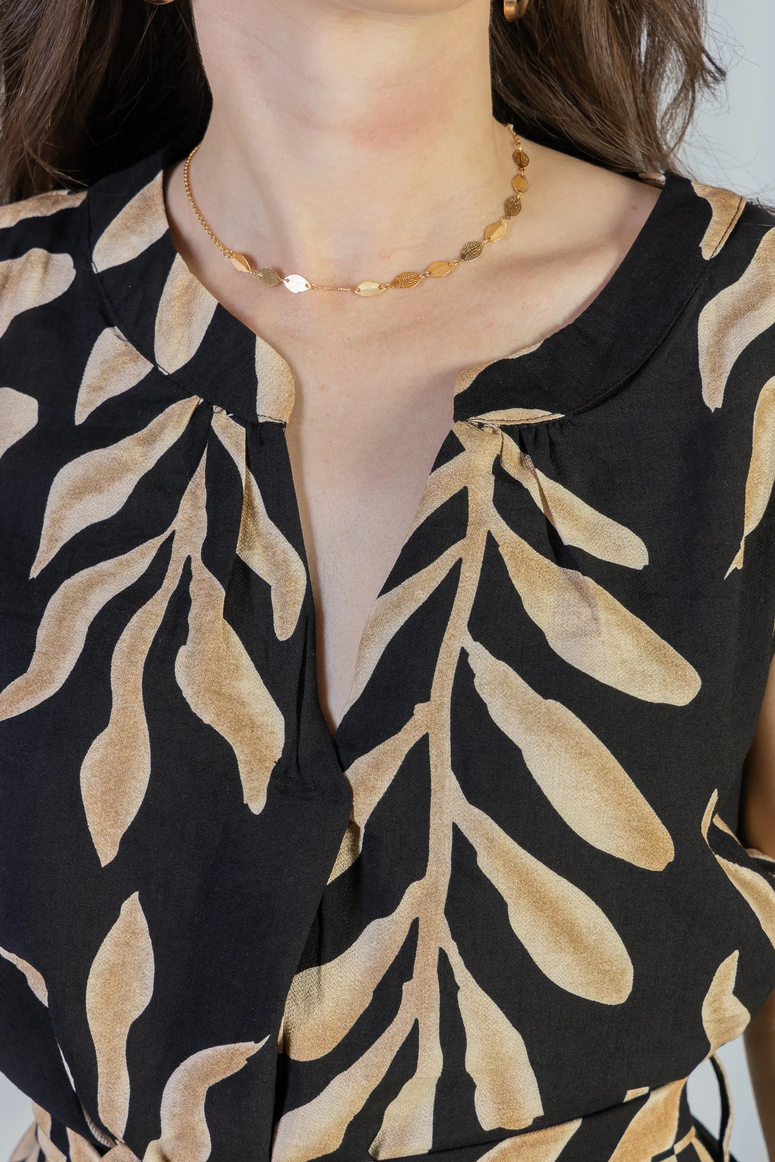 Vestido Midi Regata Visco Rústico Luana Estampado Preto