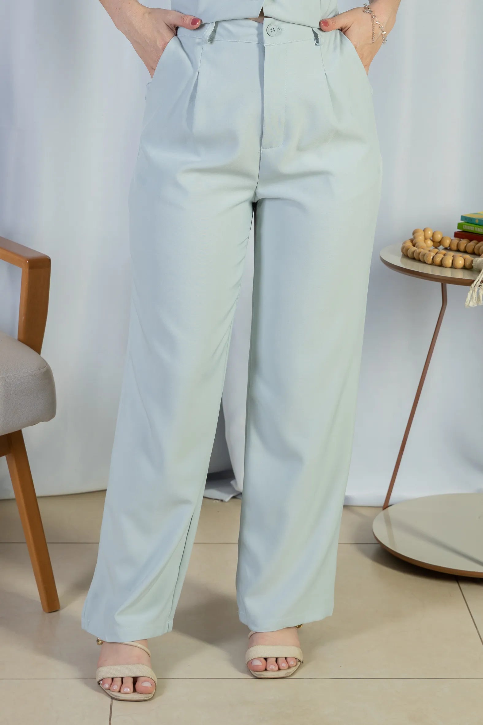 Calça Pantalona Alfaiataria Livia Azul