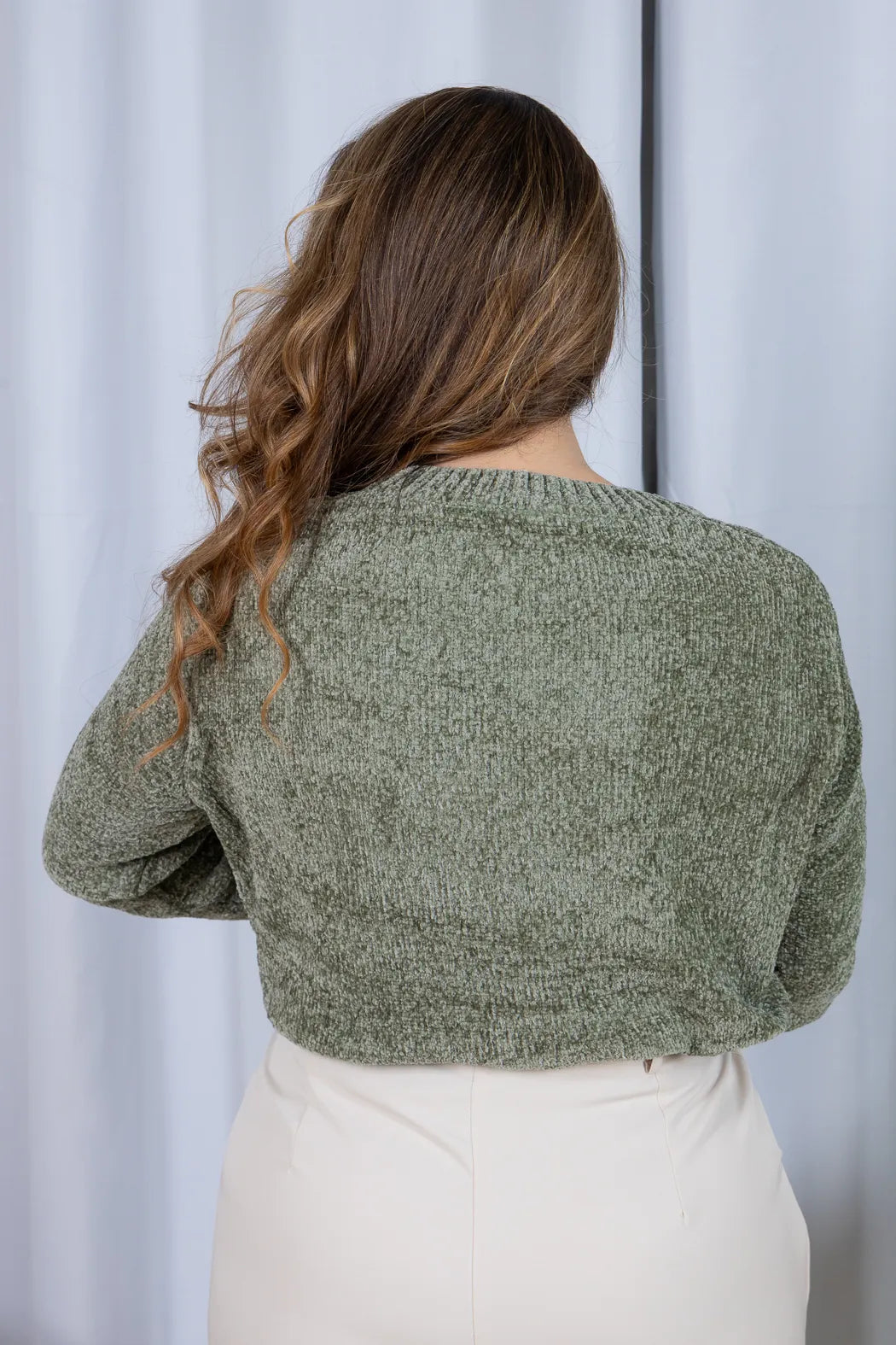 Blusa Manga Longa em Tricot Mousse Valentina Verde