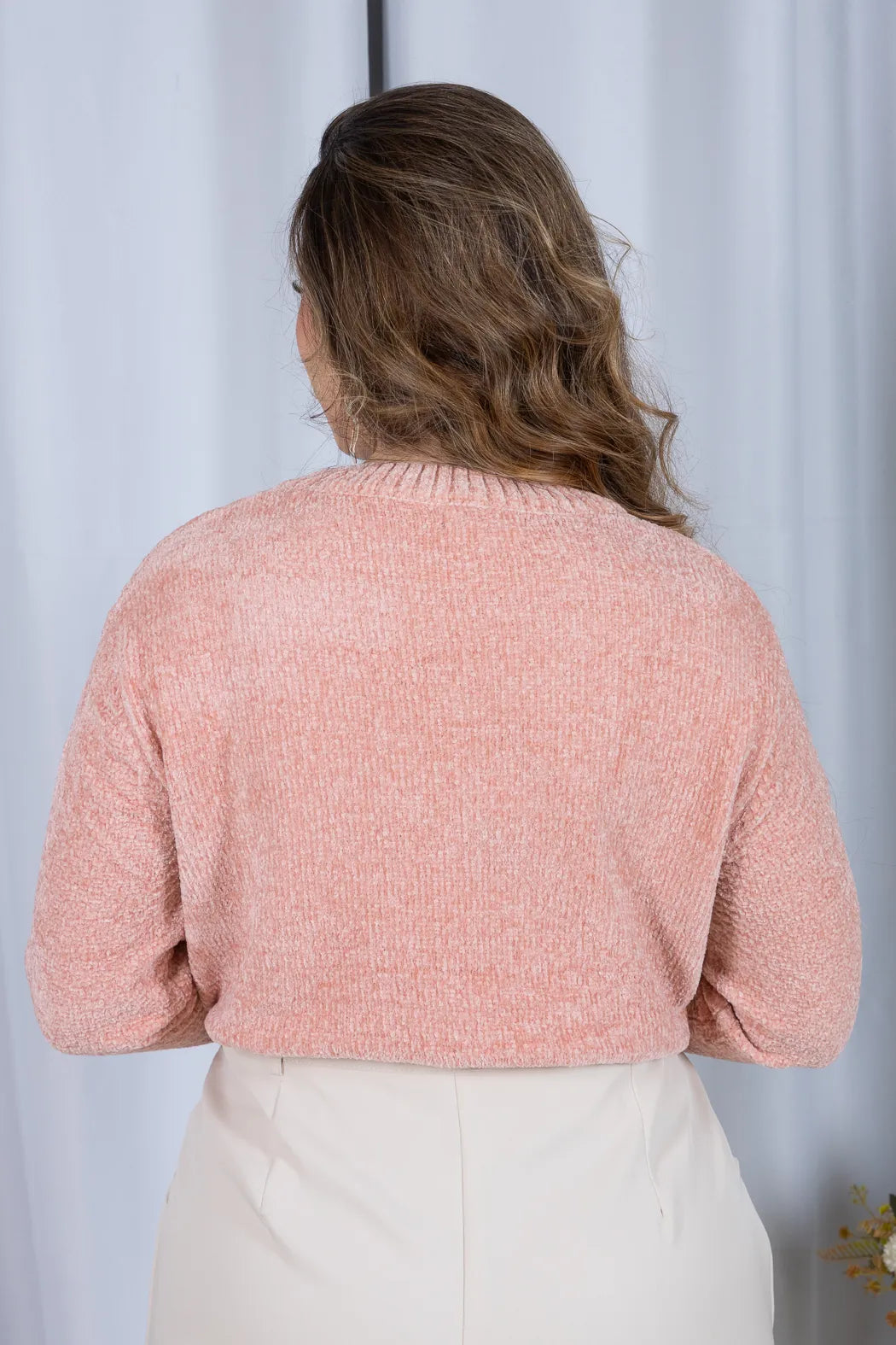 Blusa Manga Longa em Tricot Mousse Valentina Rosa