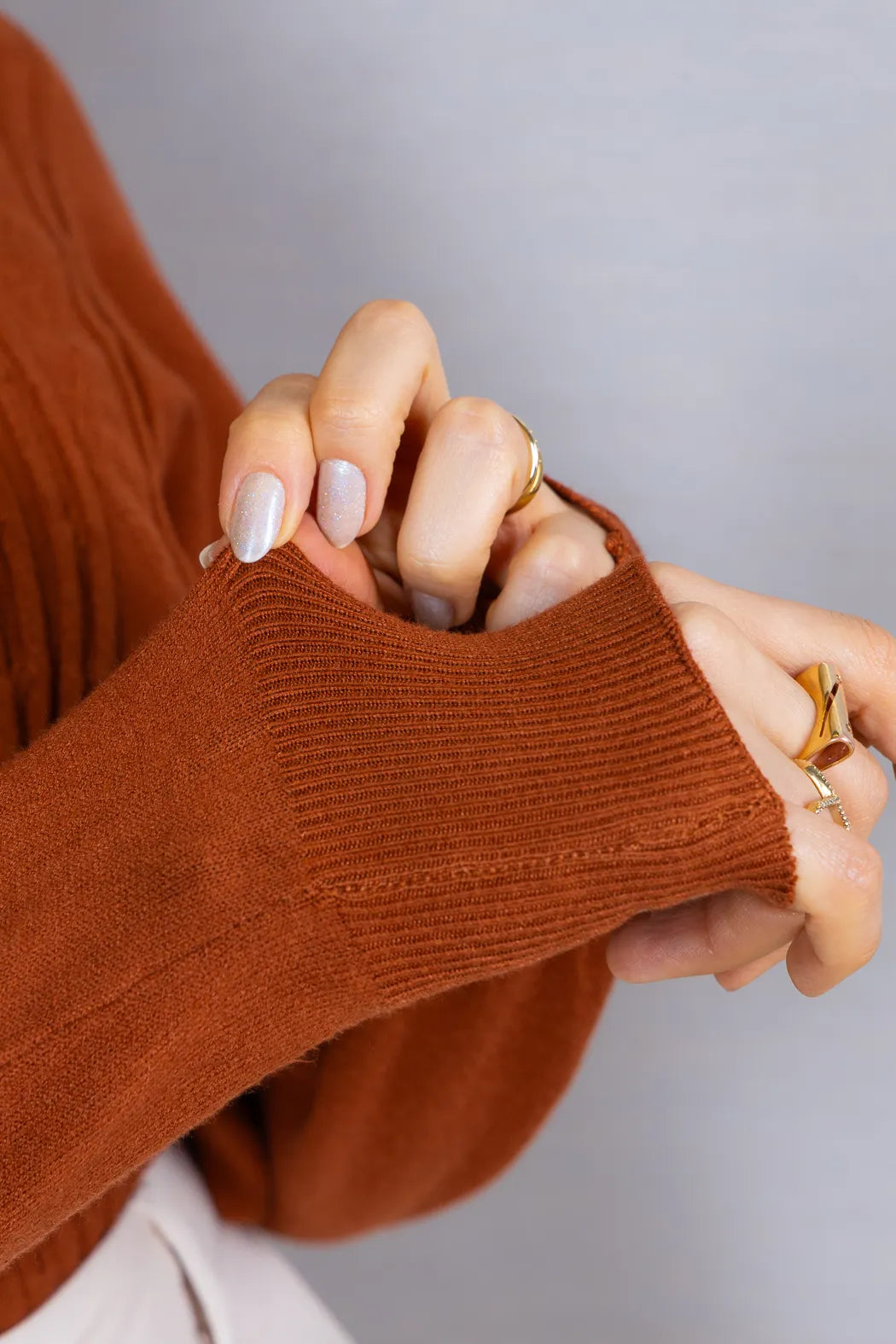 Tricot Manga Longa Ampla em Modal Jessica Terracota