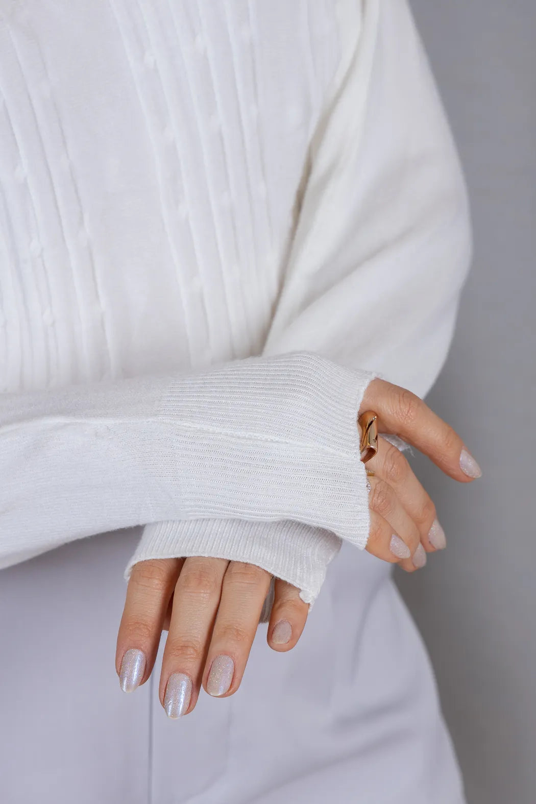 Tricot Manga Longa Ampla em Modal Jessica Branco