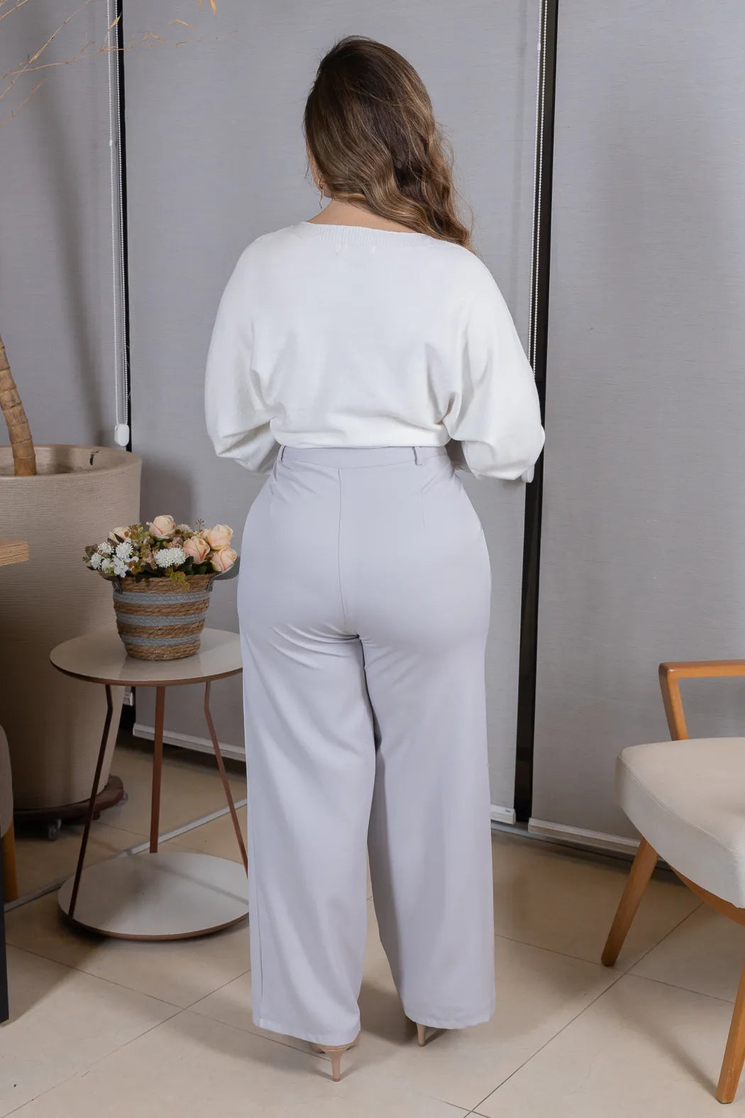 Tricot Manga Longa Ampla em Modal Jessica Branco