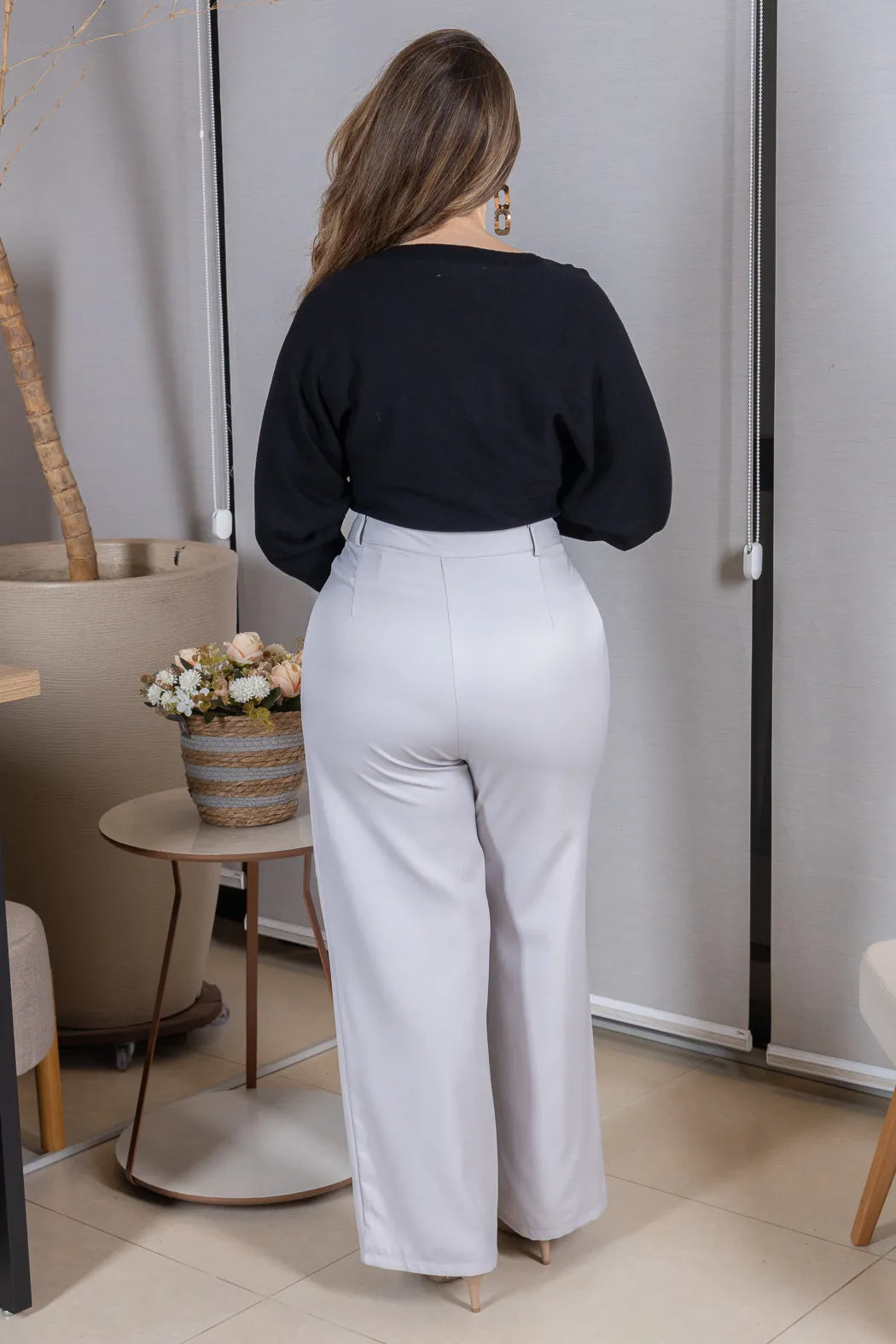 Tricot Manga Longa Ampla em Modal Jessica Preto