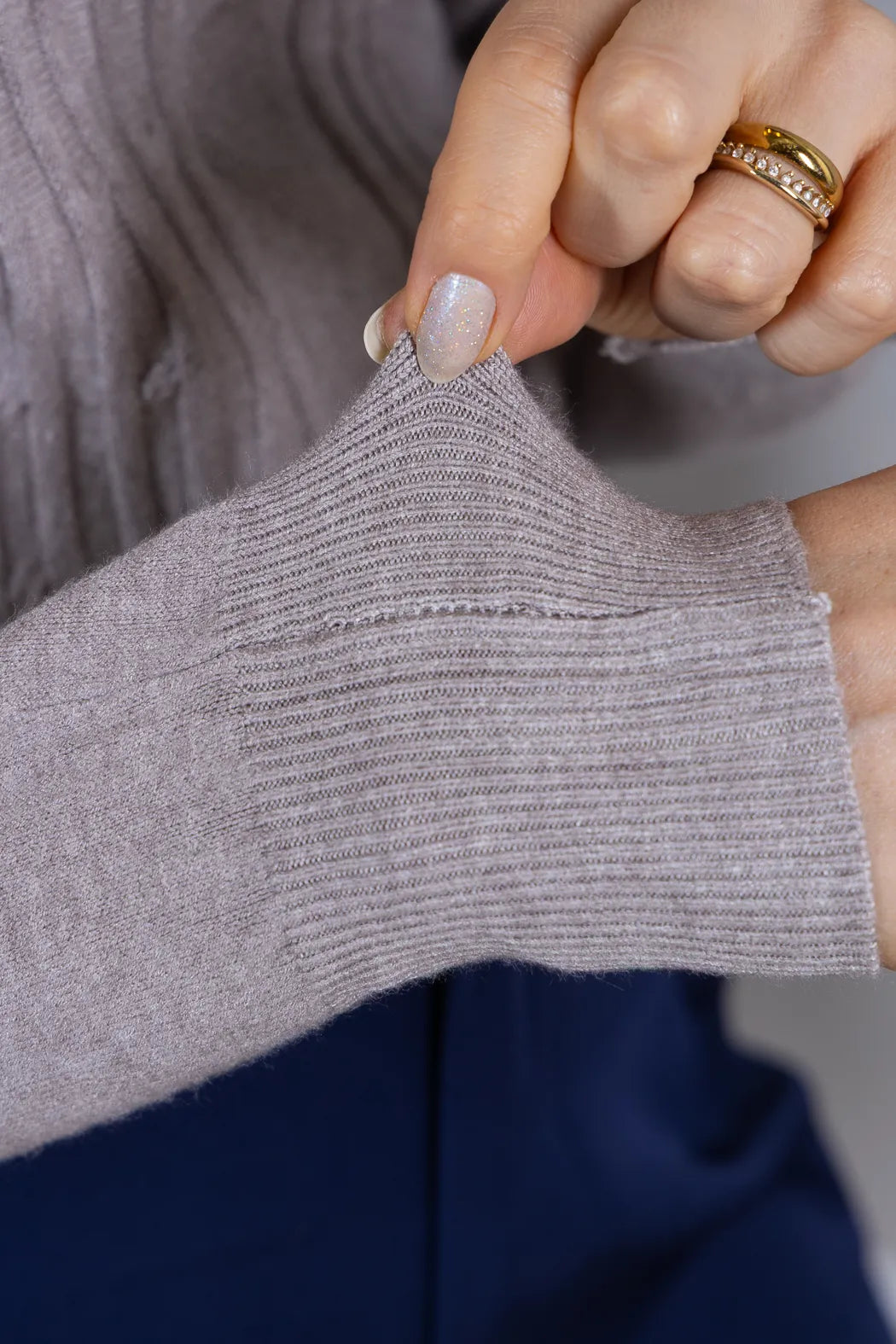 Tricot Manga Longa Ampla em Modal Jessica Cinza