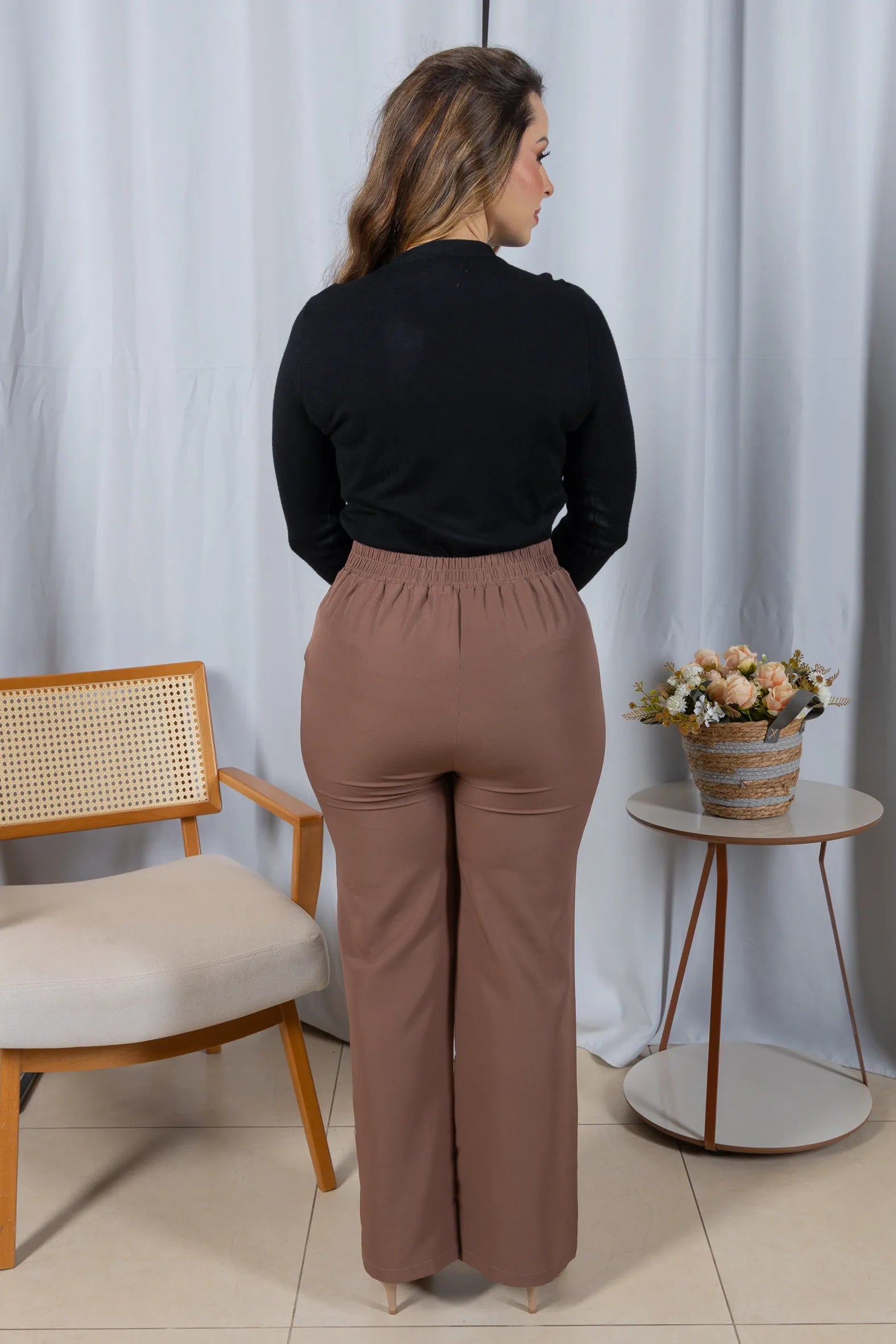 Tricot Manga Longa em Modal Violeta Preto