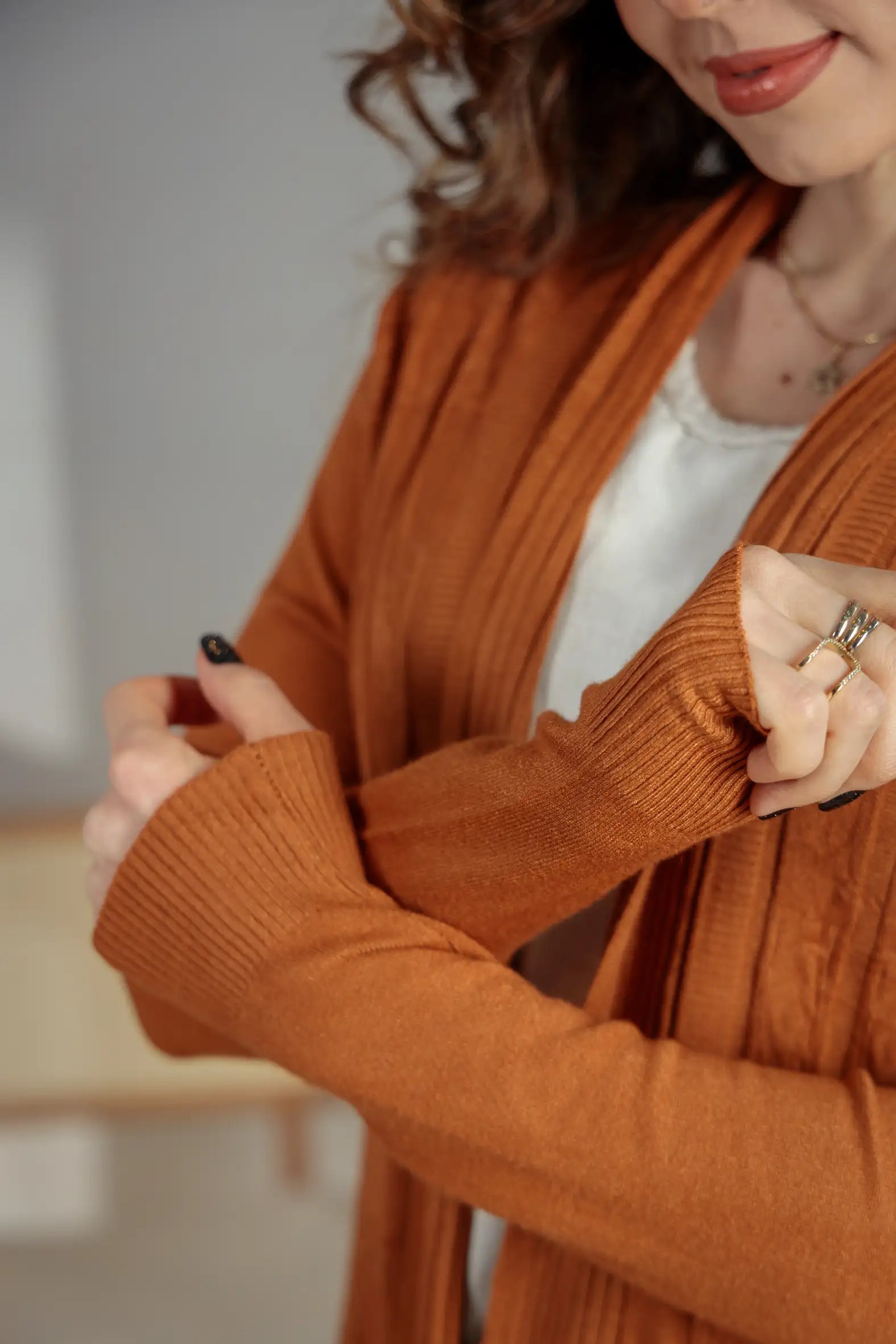 Cardigan Em Tricot Sublime Ana Clara Terracota