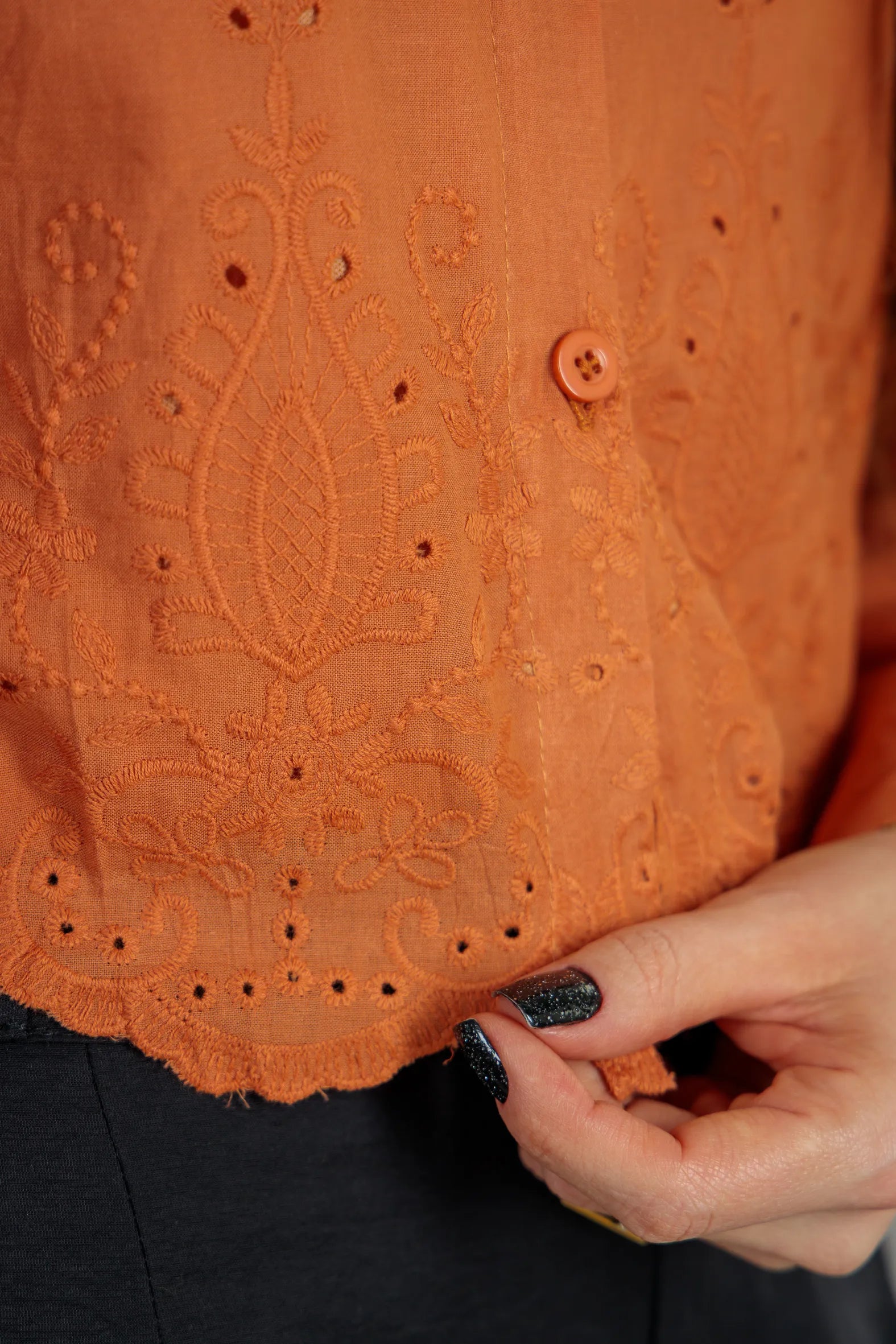 Camisa Em Laise Roseli Terracota