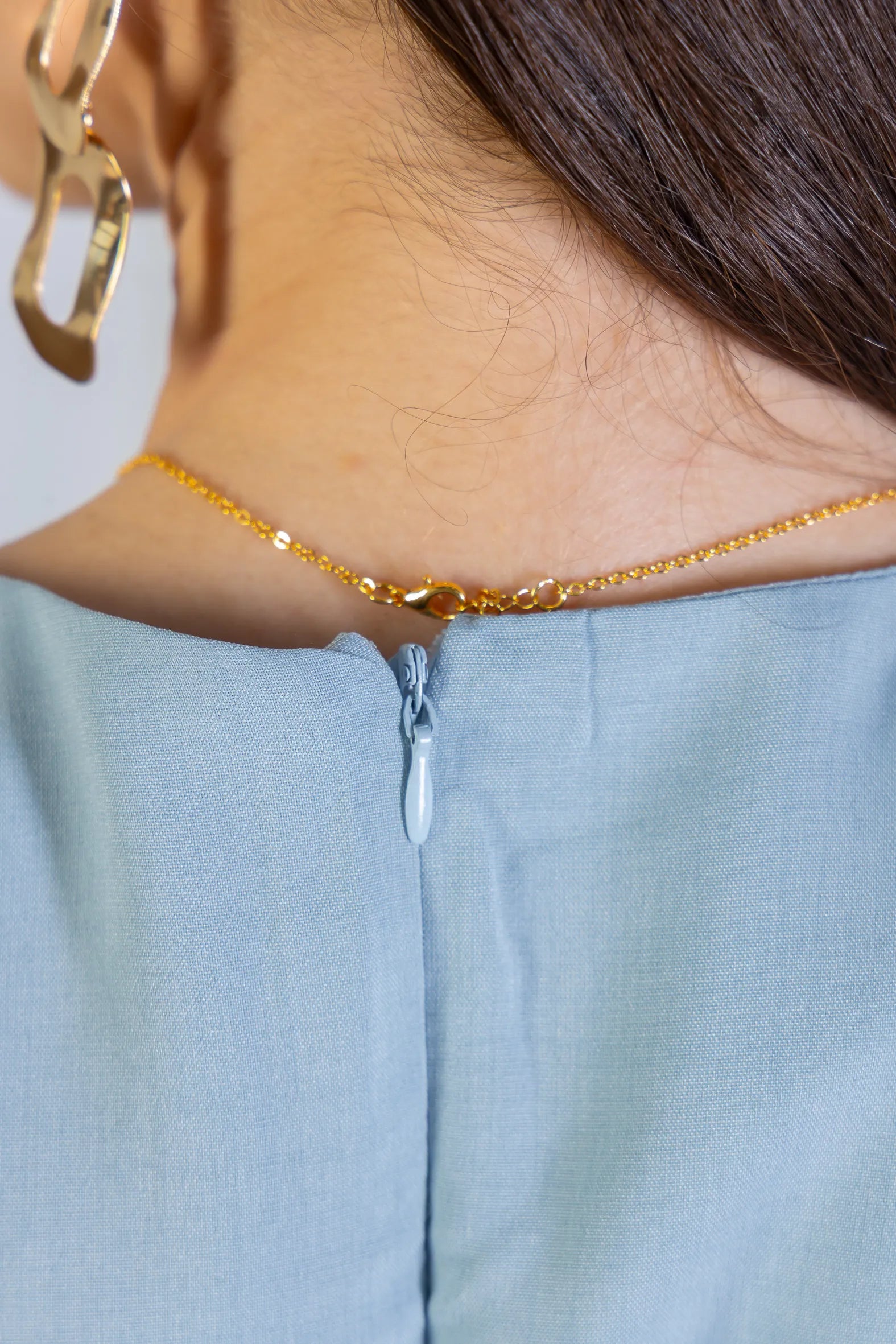 Vestido Longo Detalhe Cinto Patrícia Poeta Azul