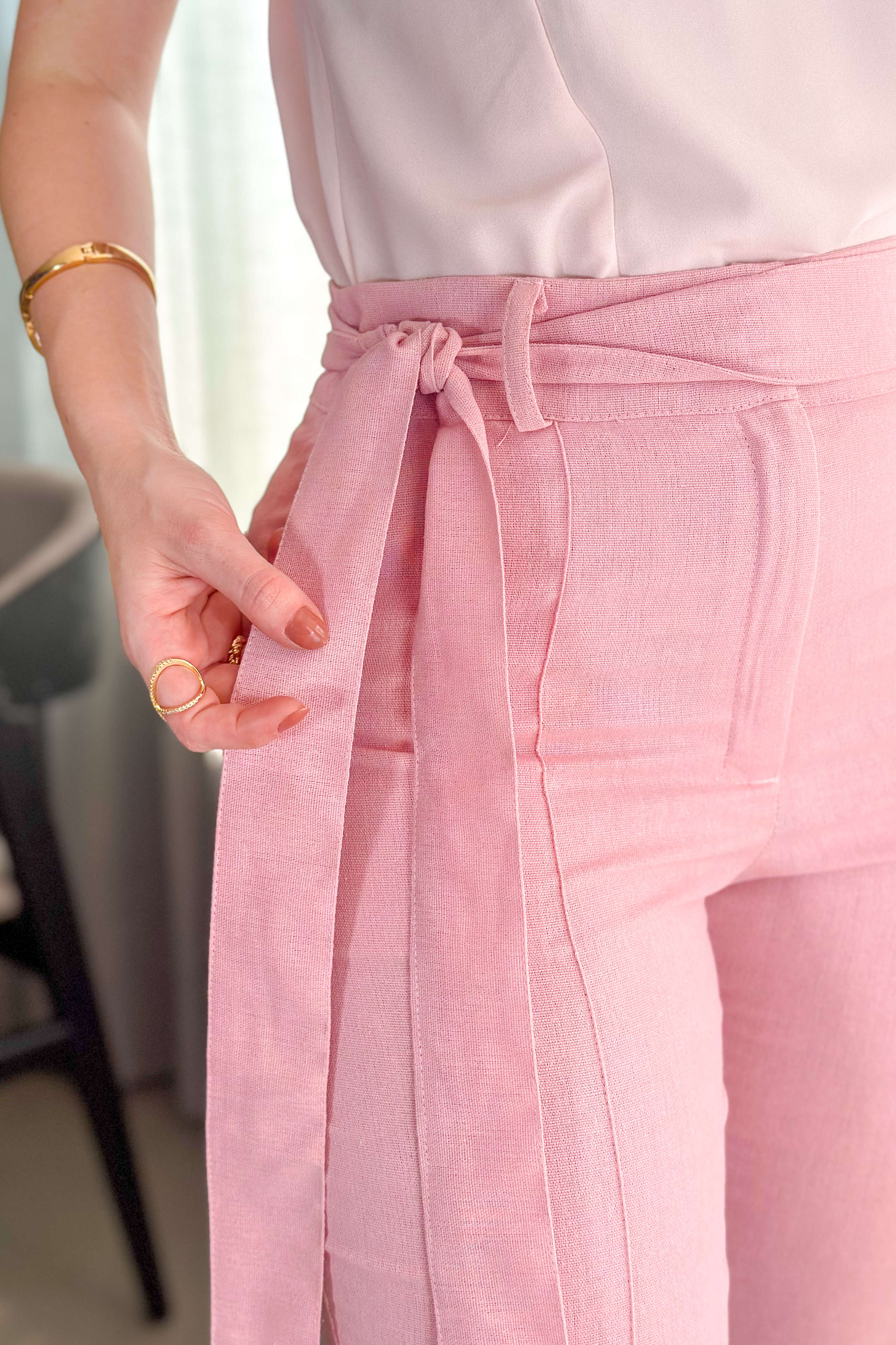 Calça Em Linho Leandra Rosa