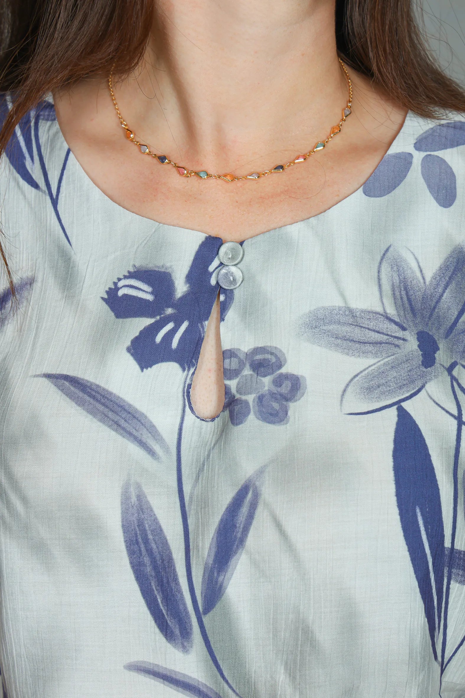 Blusa Manga Curta Visco Touch Estampa Floral Rosângela Violeta