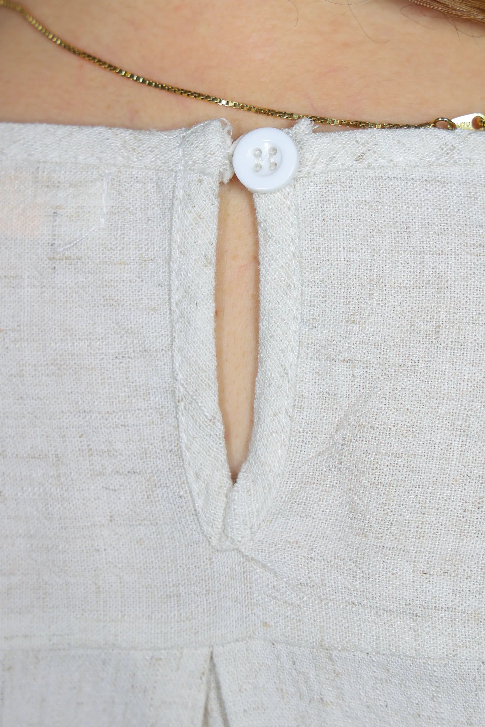 Blusa Manga Curta Transpassada Visco Linho Detalhe Colo Fabiana Creme