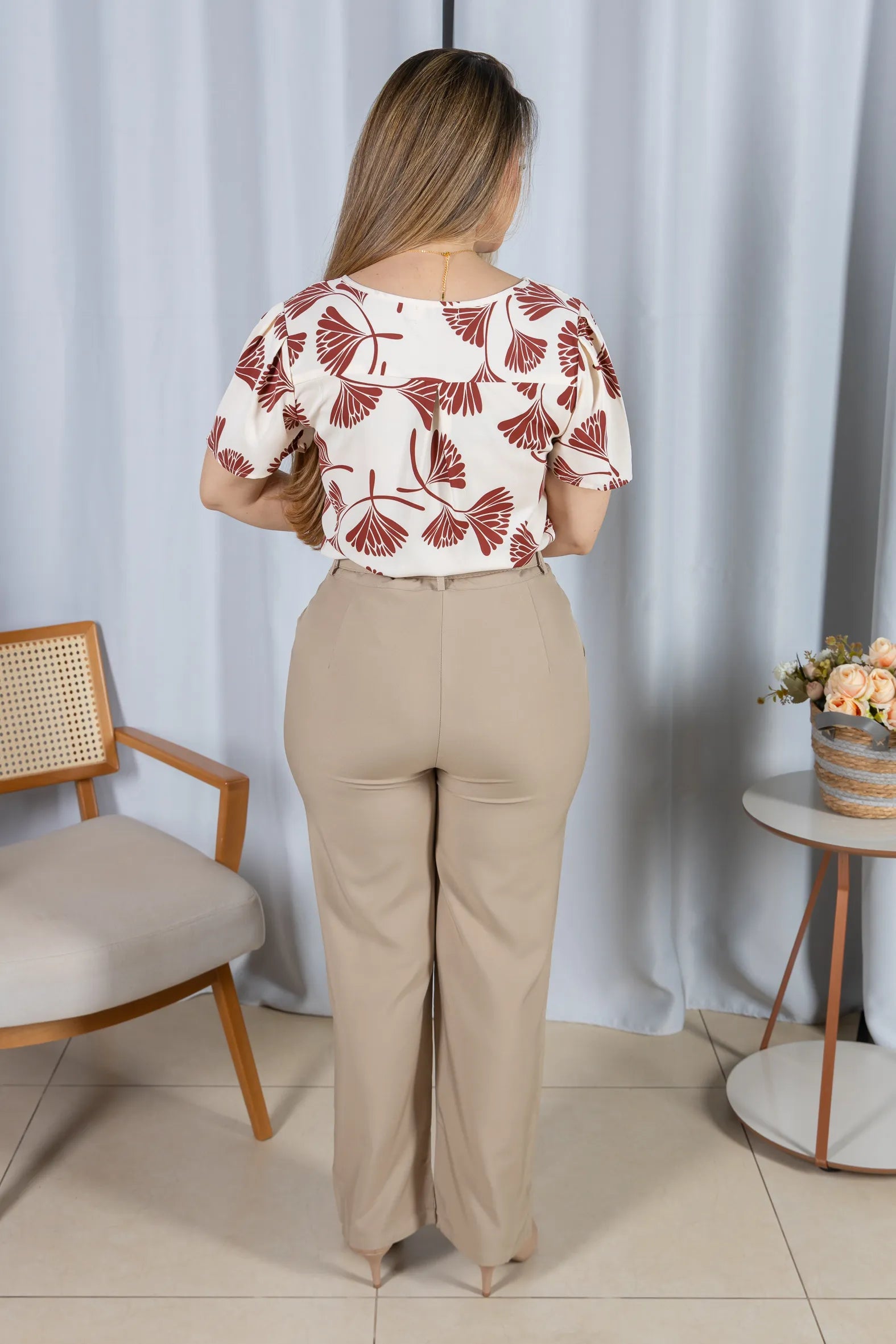 Blusa Crepe Classic que Não Amassa Cassandra Vermelha