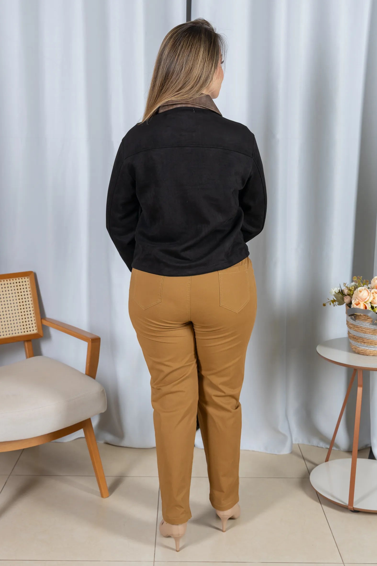 Jaqueta Suede Macia Lua Preta