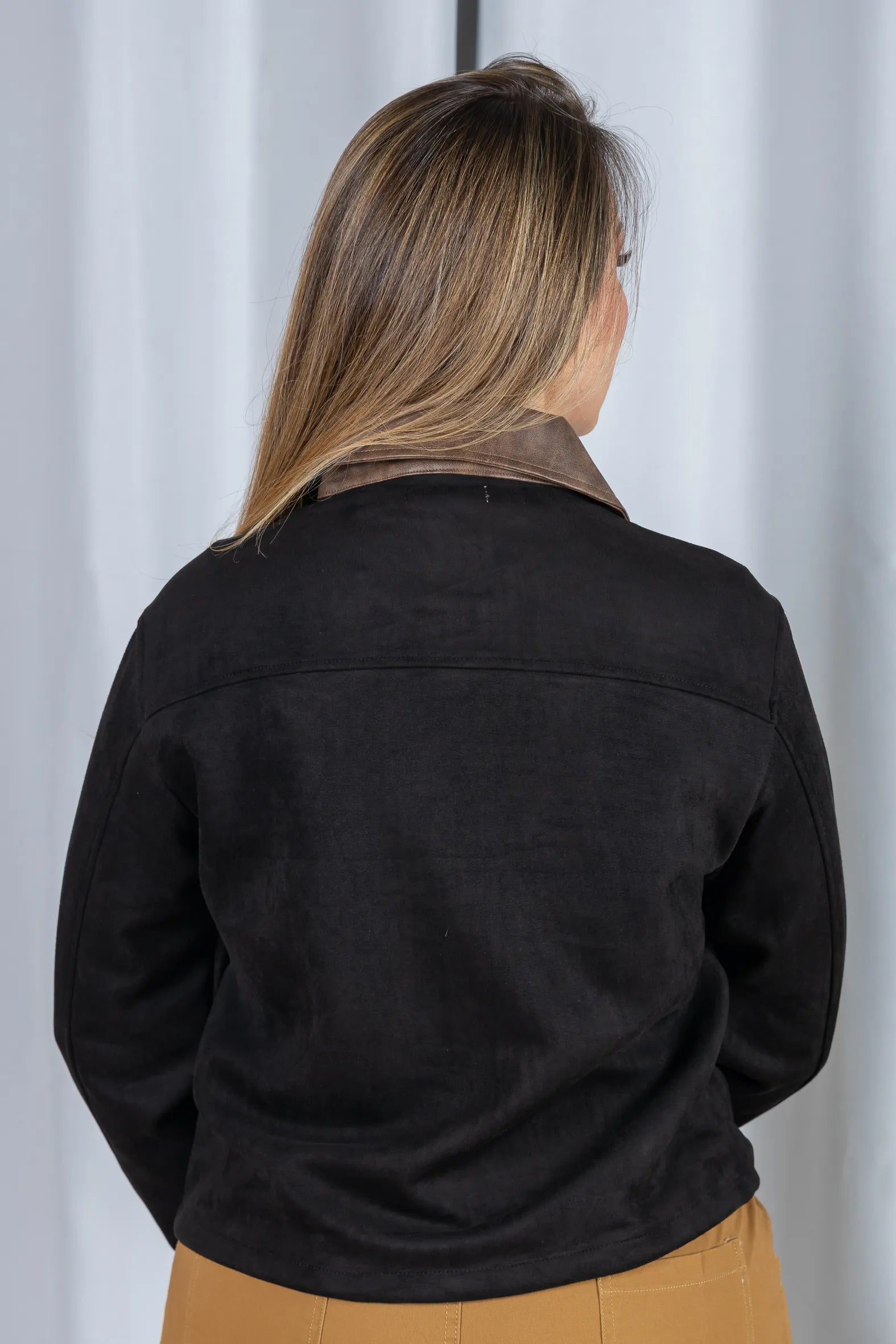 Jaqueta Suede Macia Lua Preta