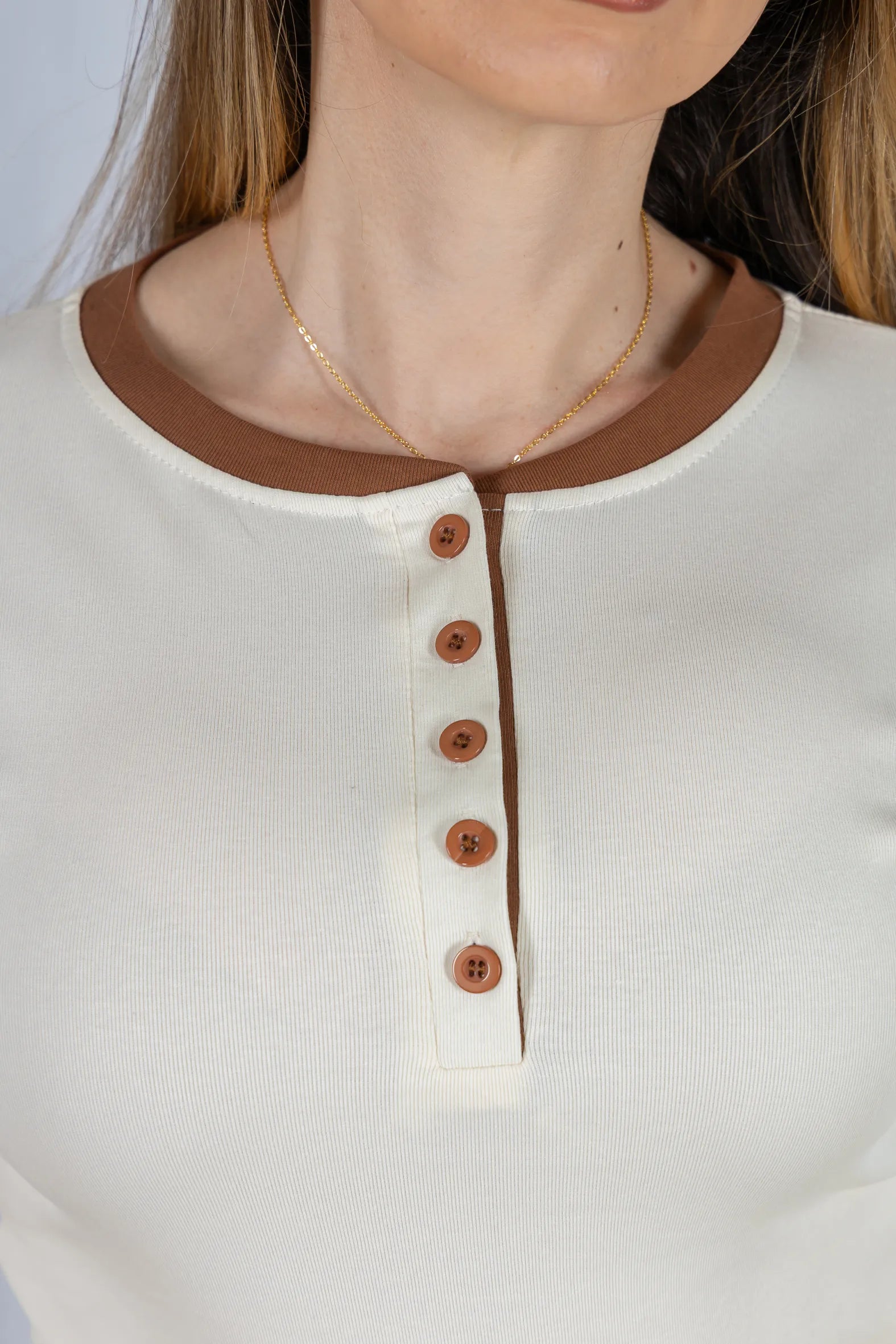 Blusa Cotton Lycra Confortável Helena Creme