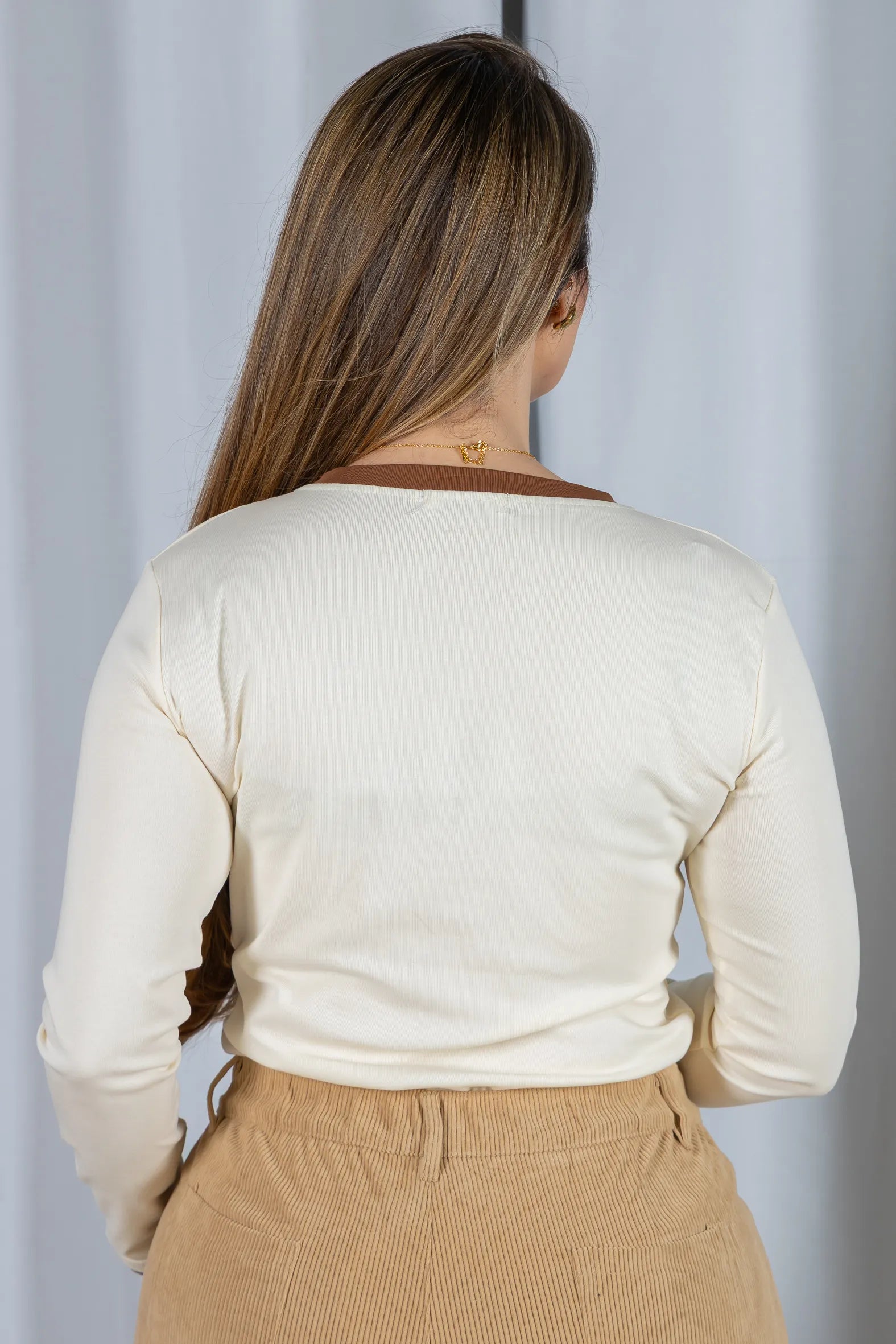 Blusa Cotton Lycra Confortável Helena Creme