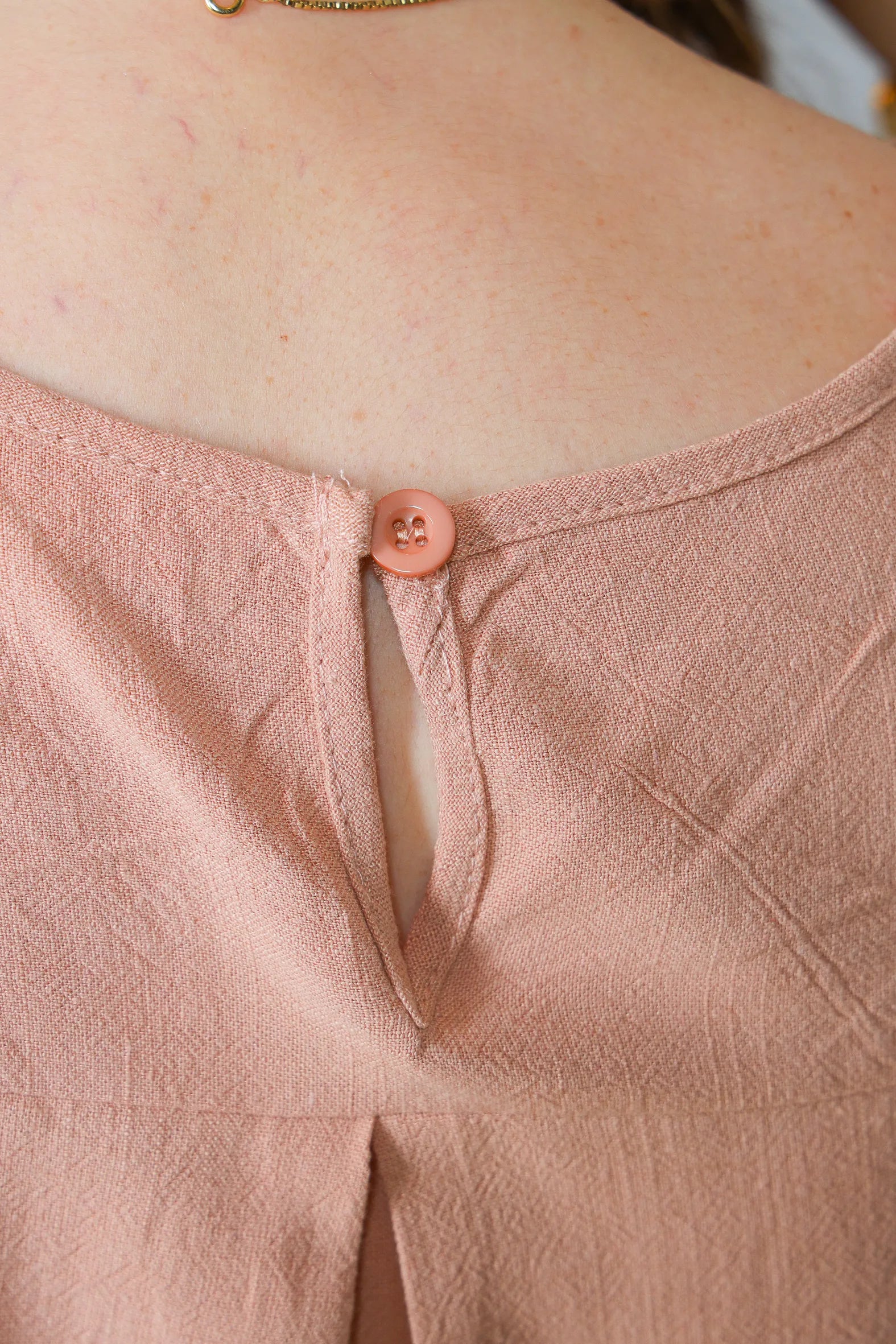 Blusa Manga Curta Transpassada Visco Linho Detalhe Colo Fabiana Rosê