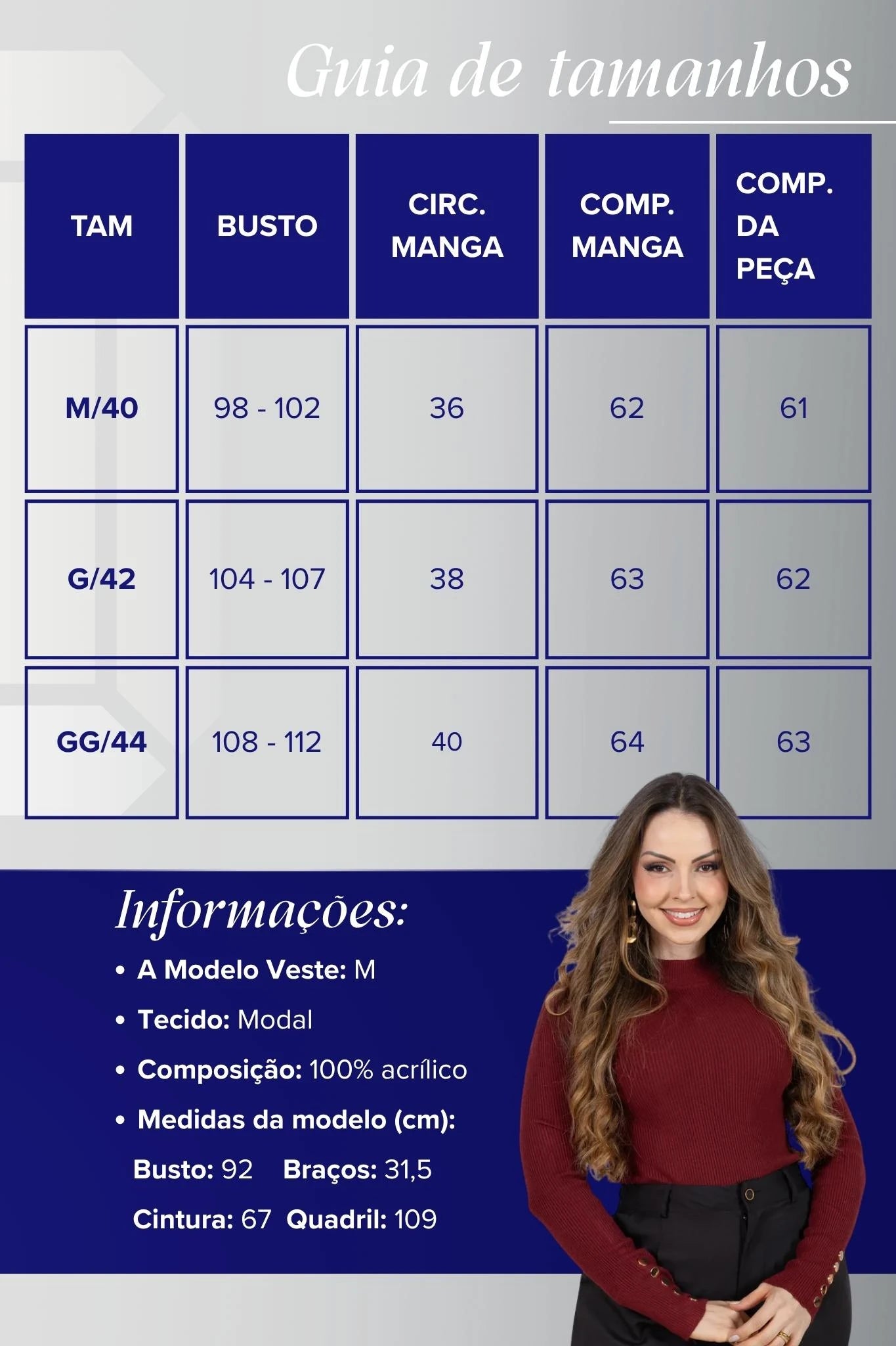 Tricot Manga Longa Meia Gola em Modal Canelado Isadora Bordô