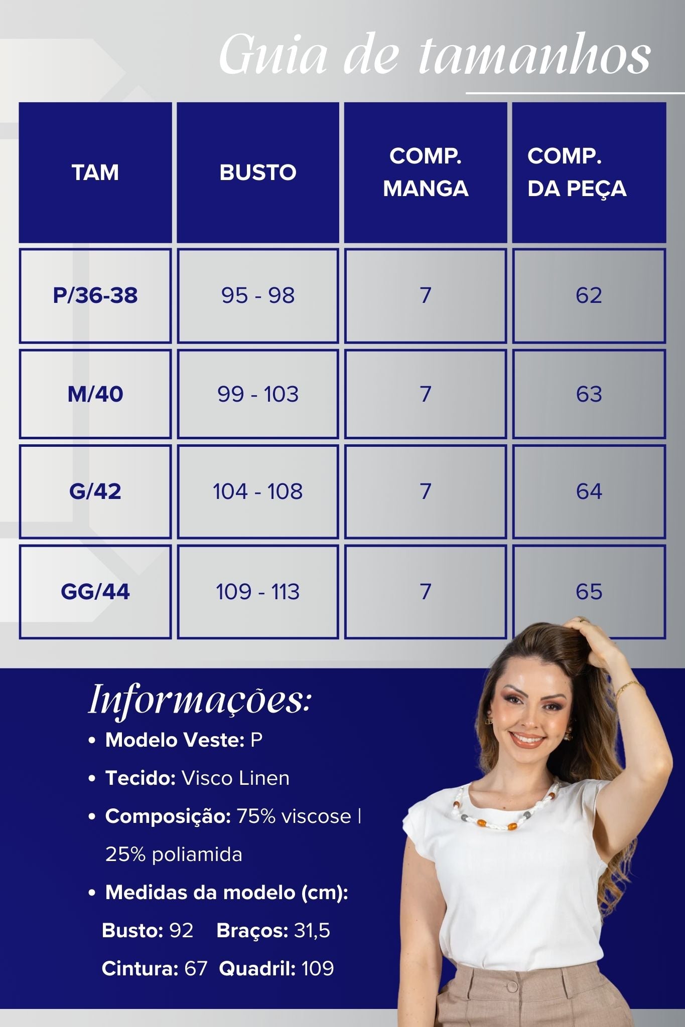 Blusa Manga Curta Visco Linen Detalhe Entrelaçado no Colo com Pedraria Iveth Branca