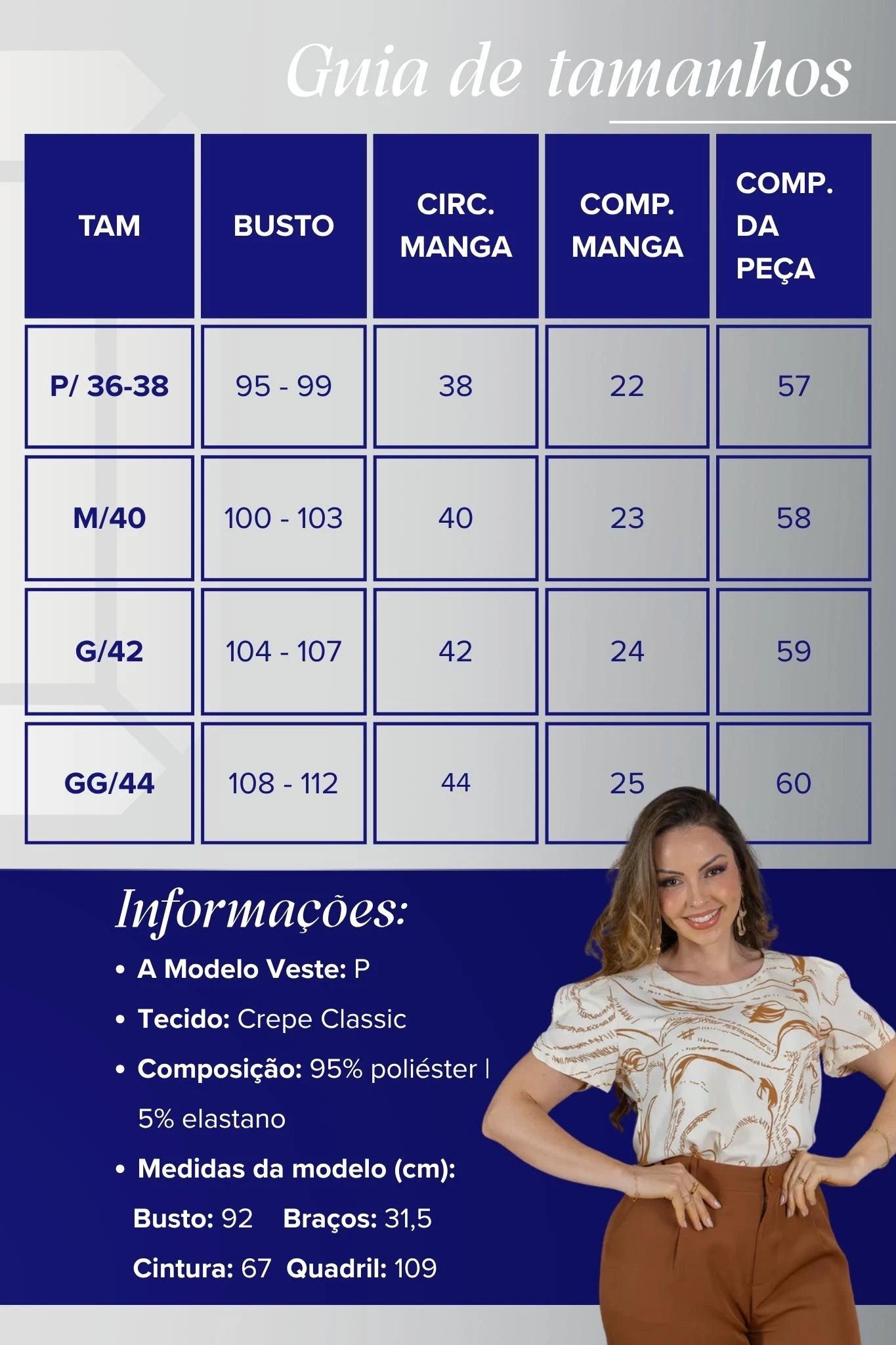 Blusa Manga Curta com Detalhe em Botão Crepe Classic Estampada Jade Bege