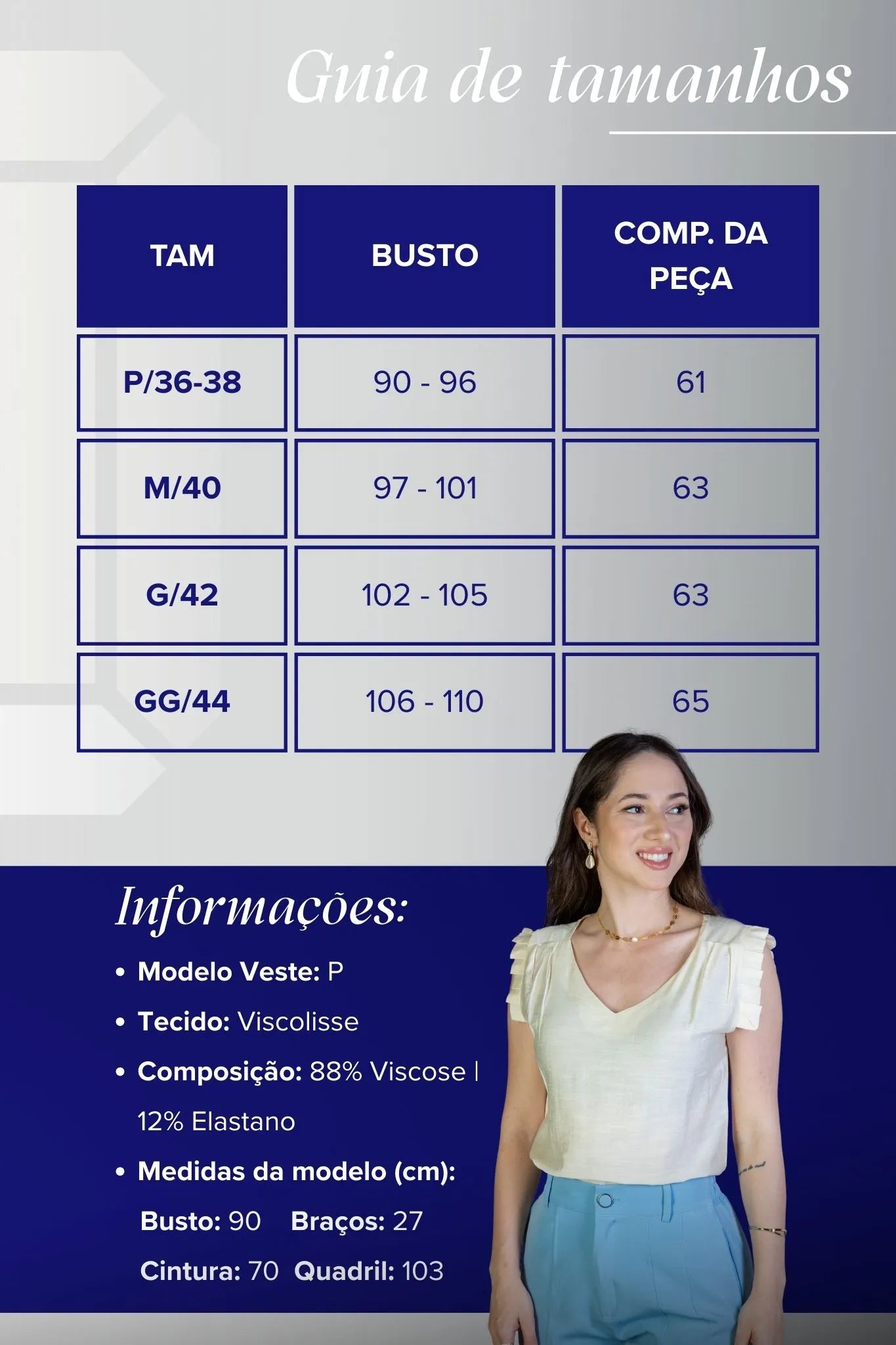 Blusa Regata Babados Decote "V" Em Viscolisse Joice Amarelo Manteiga