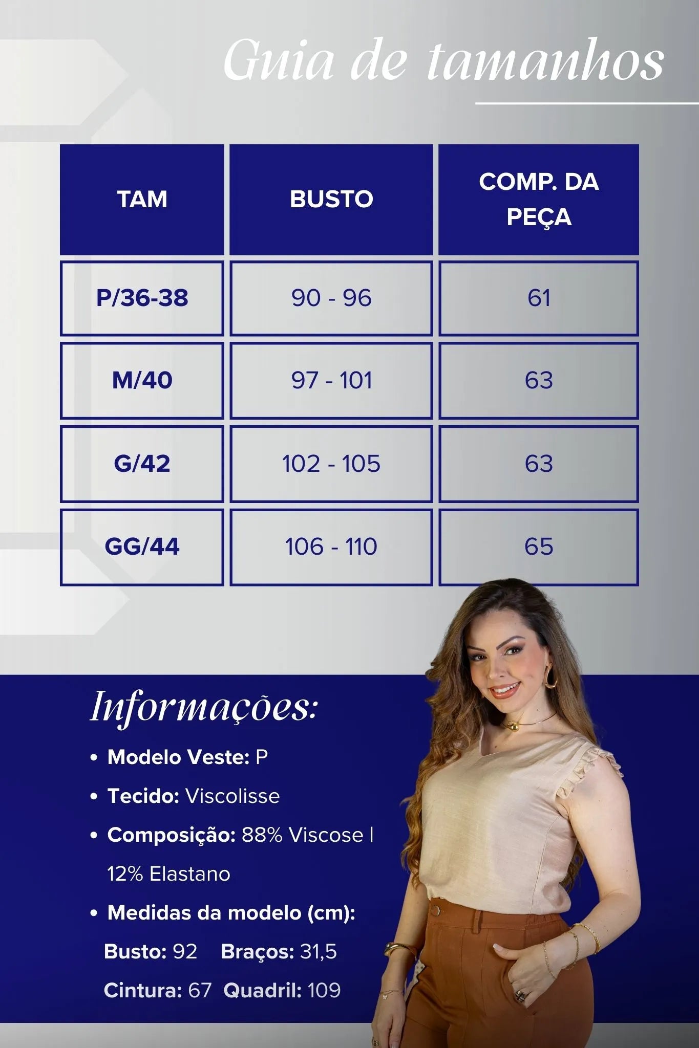Blusa Regata Babados Decote "V" Em Viscolisse Joice Bege