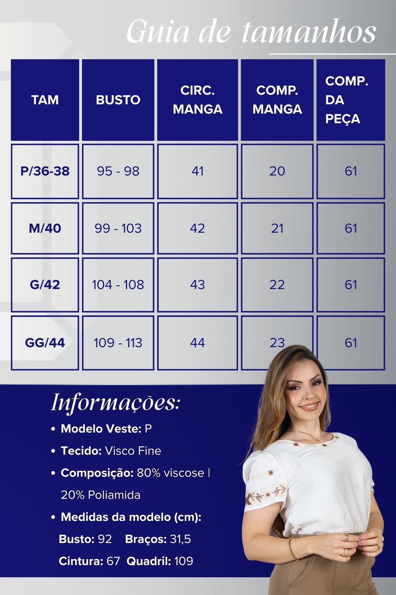 Blusa Manga Curta com Detalhes Bordados Visco Fine Juliana Off White