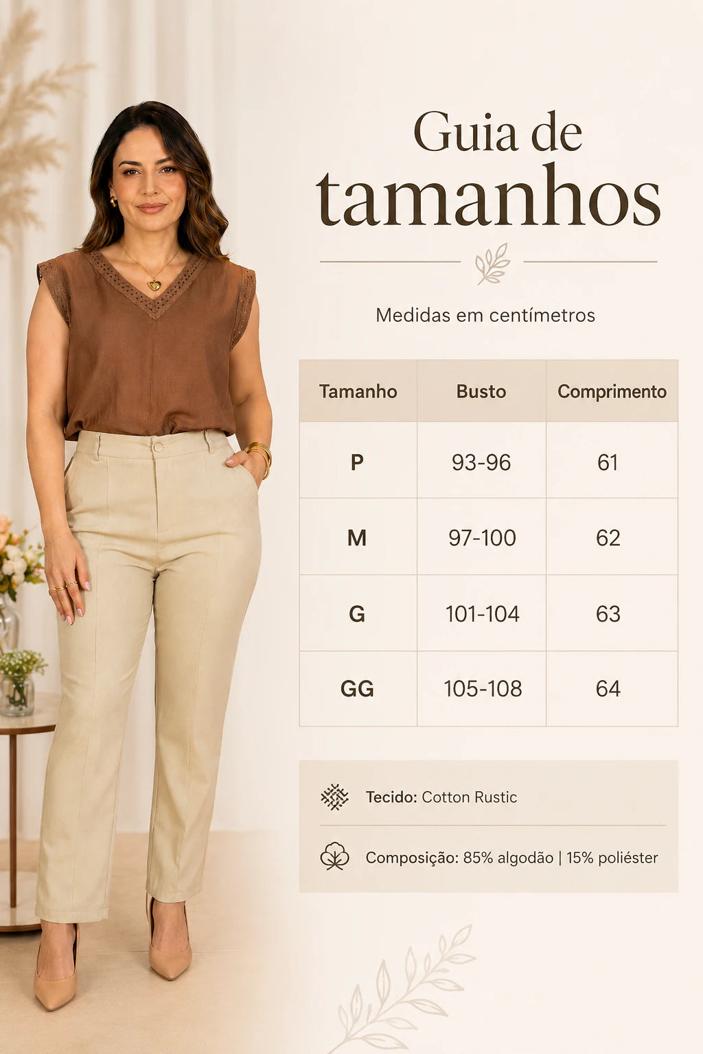 Blusa Regata Respirável com Decote Bordado Larissa Marrom