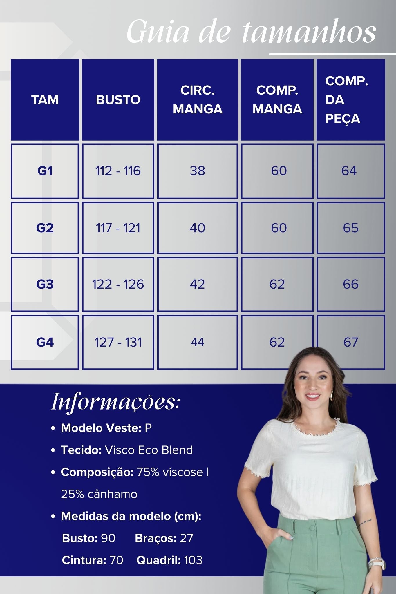 Blusa Manga Curta em Visco Eco Blend com Detalhes Bordados Leila Creme