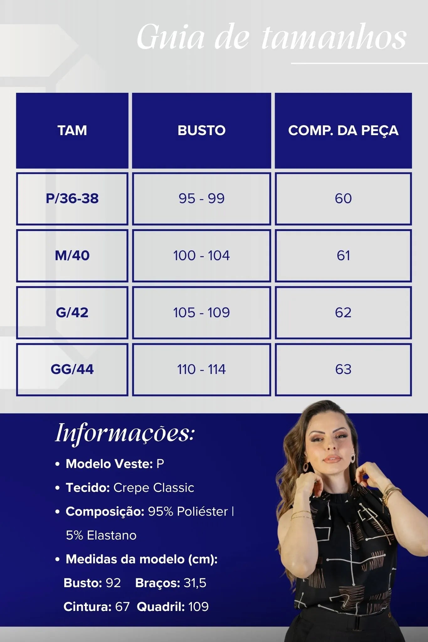 Regata Detalhe Pregas Colo Crepe Classic Lídia Estampada Preta