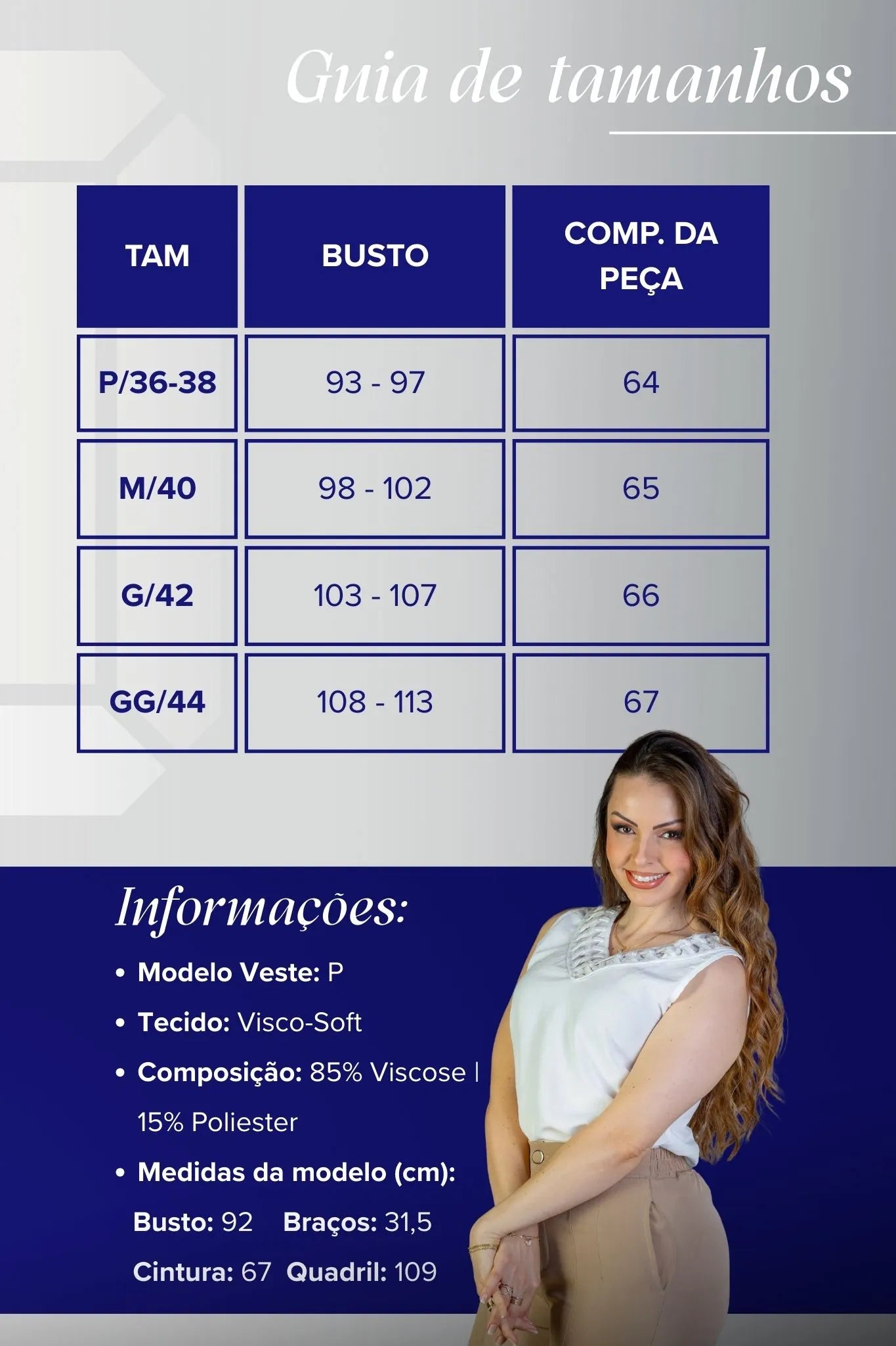Blusa Regata Decote "V" Detalhe Trançado Em Visco Soft Liliane Branca