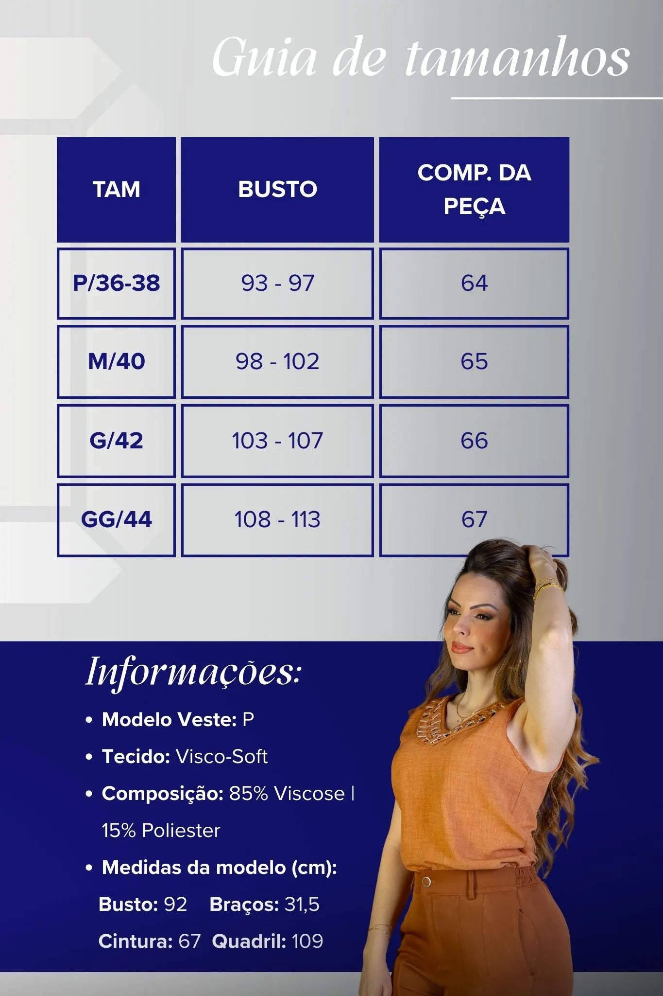 Blusa Regata Decote "V" Detalhe Trançado Em Visco Soft Liliane Marrom