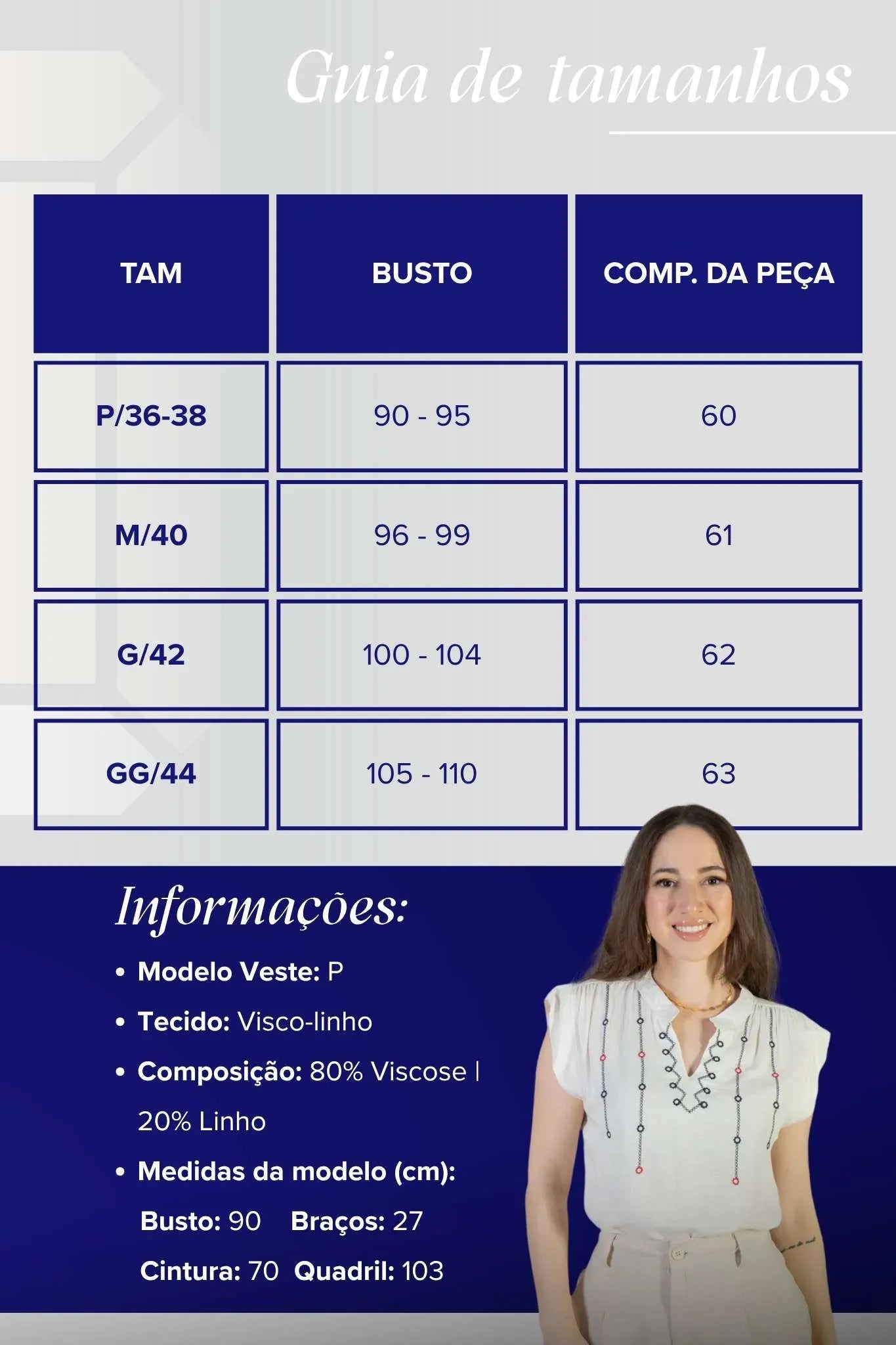 Blusa Regata Pregas Detalhe Decote "V" Visco-linho Lisandra Branca