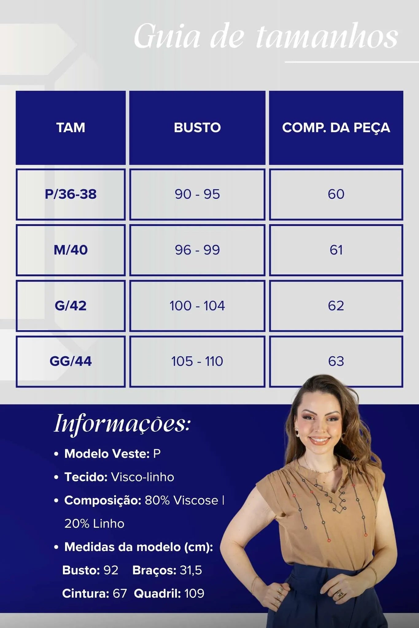 Blusa Regata Pregas Detalhe Decote "V" Visco-linho Lisandra Marrom
