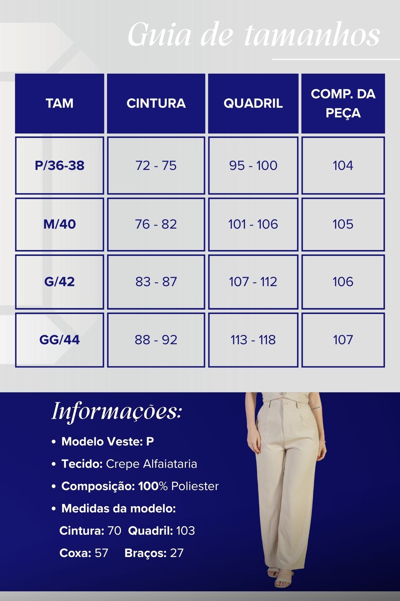 Calça Pantalona Alfaiataria Livia Creme