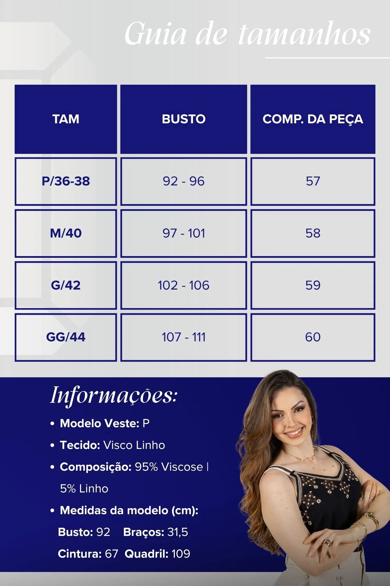 Regata Detalhe Bordado Decote Busto Visco Linho Luciana Preta