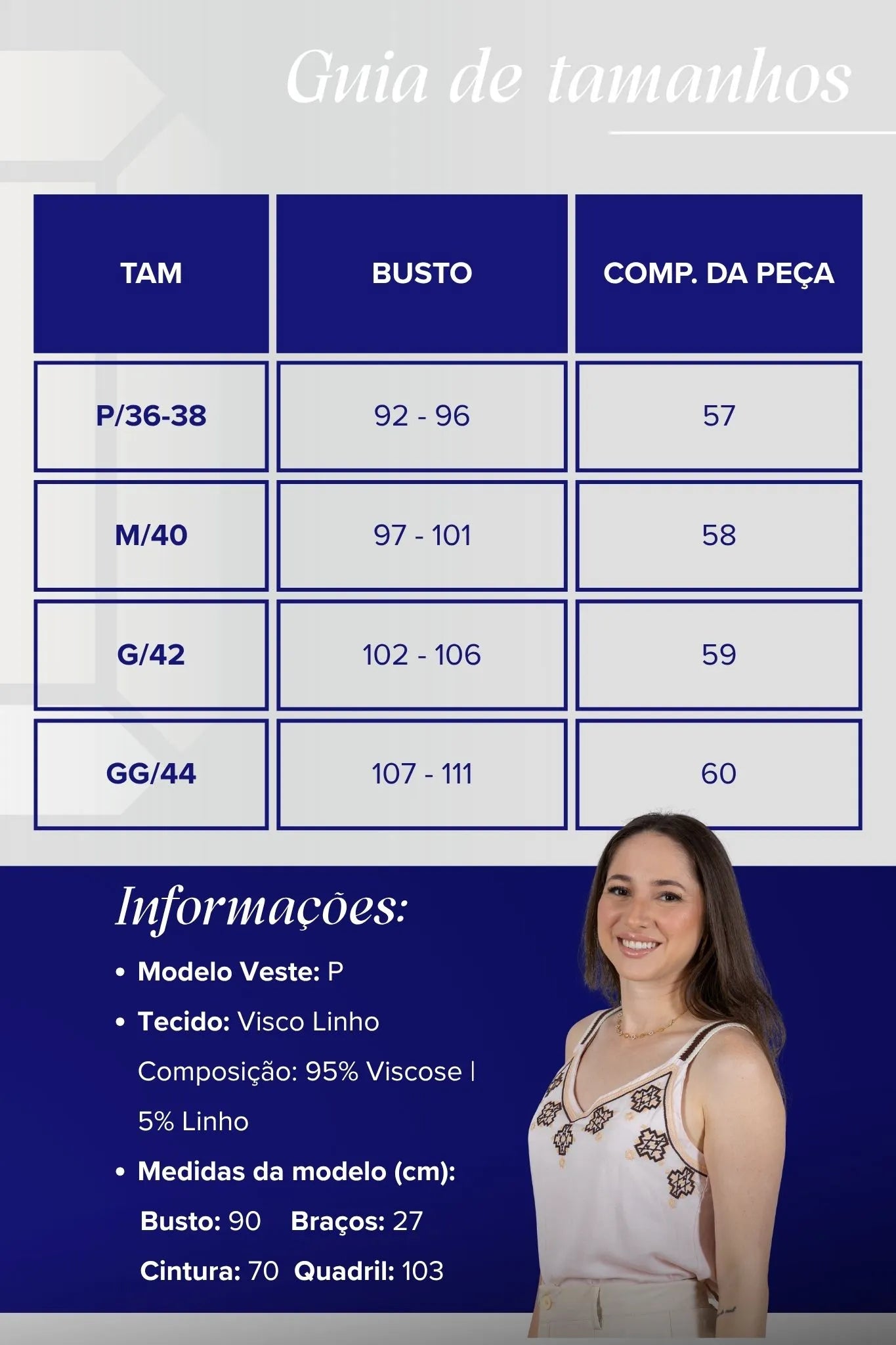 Regata Detalhe Bordado Decote Busto Visco Linho Luciana Rosa